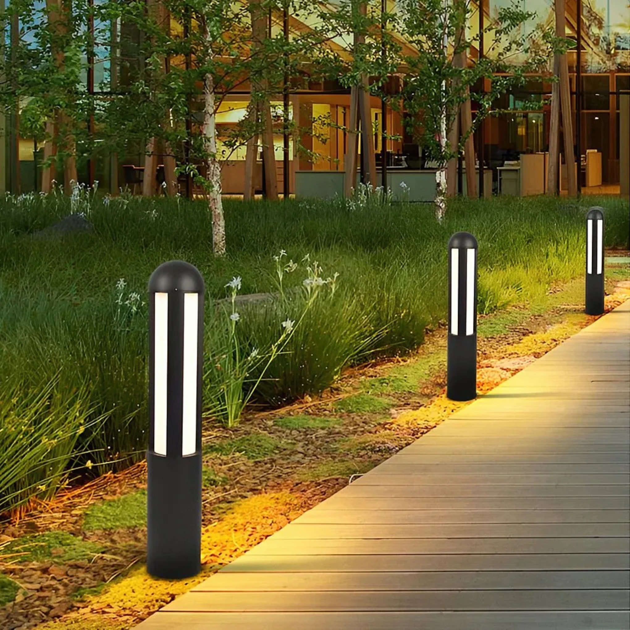 Synthetic metal aluminum landscape lighting in white