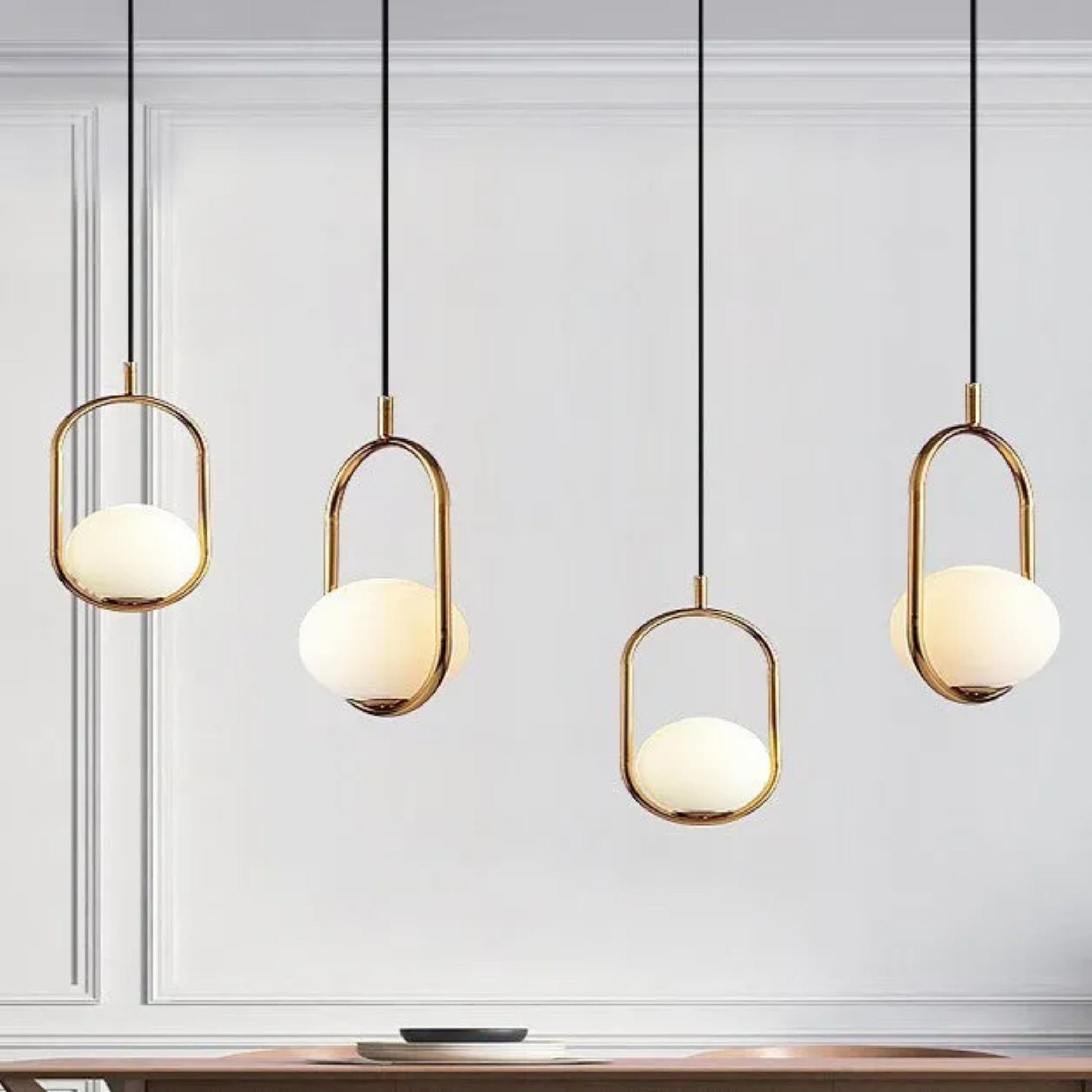 Minimalist oval bean iron pendant lighting — Small (12"H / Matte Black / 110V-120V (US/CA)