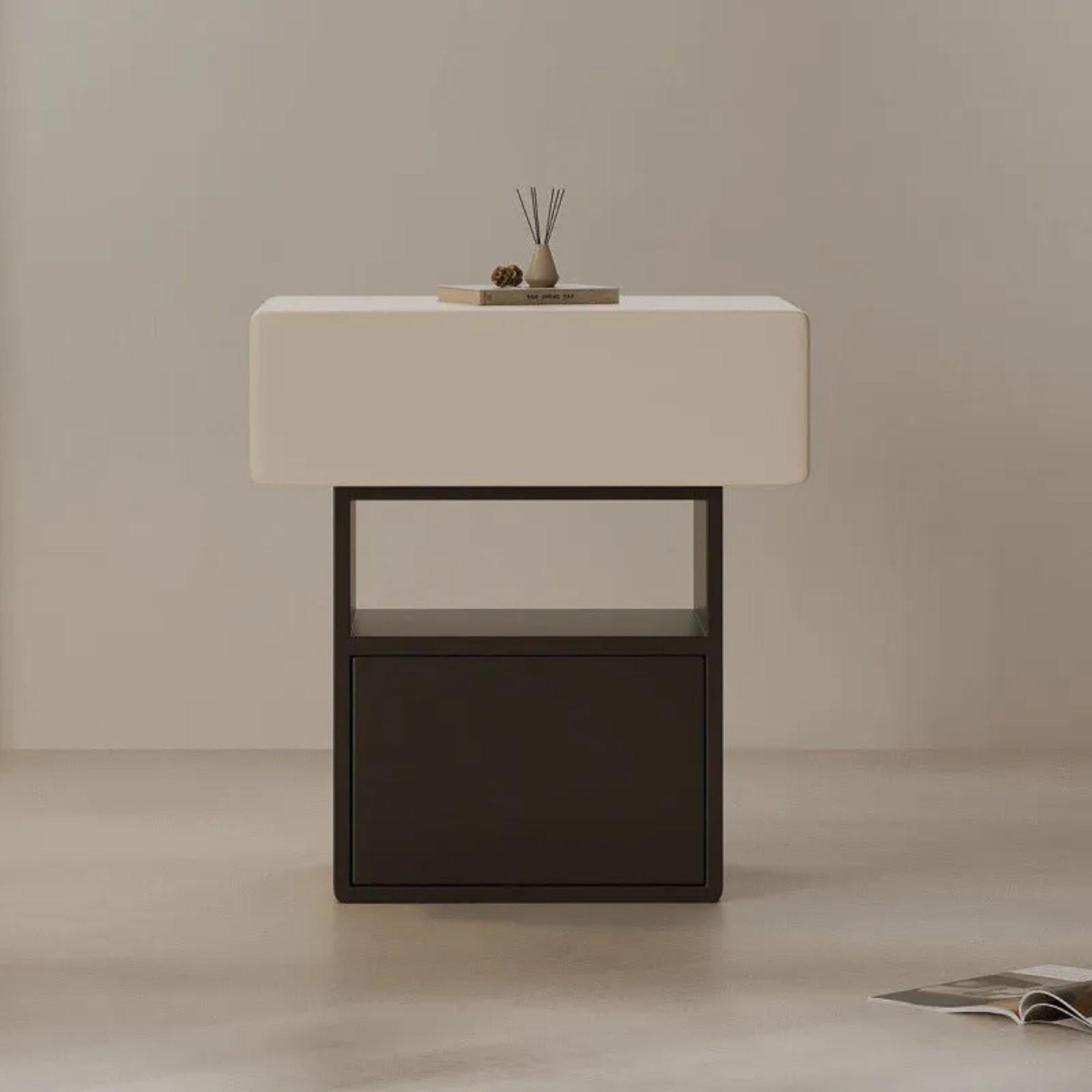 Wood minimalist board 1-drawer nightstands