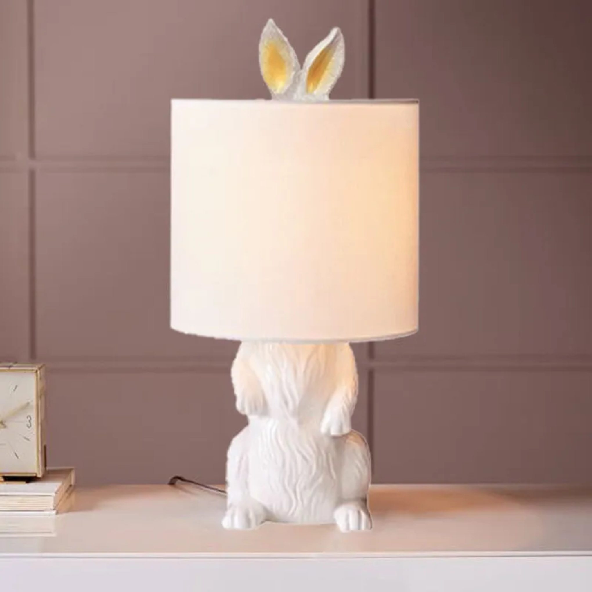 Lighom modern rabbit white table lamps — 110V-120V (US/CA