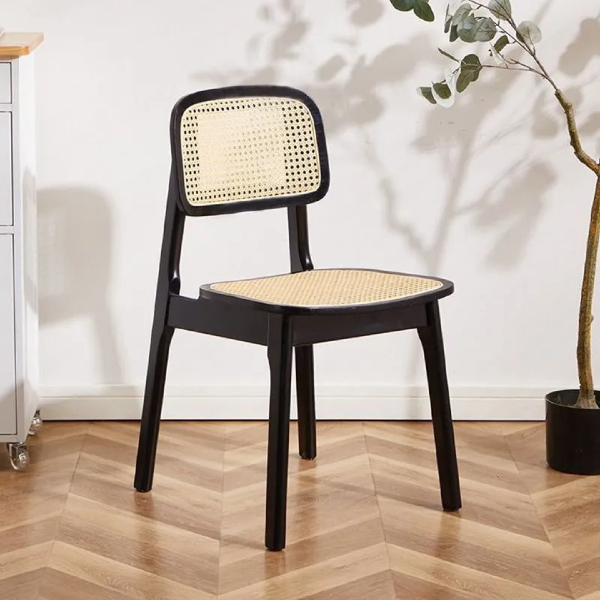 Minimalist solid black dining chairs & benches, Lighom