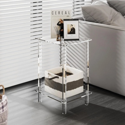 Wood creative 2-tier rectangular end & side tables