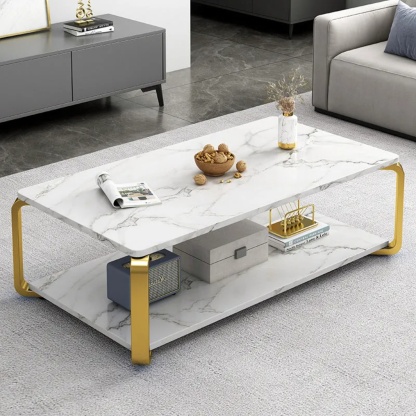 Minimalist rectangular metal coffee tables — Design A / 47" L x 23.5" W