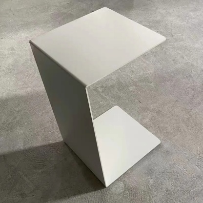 White minimalist rectangular end & side tables