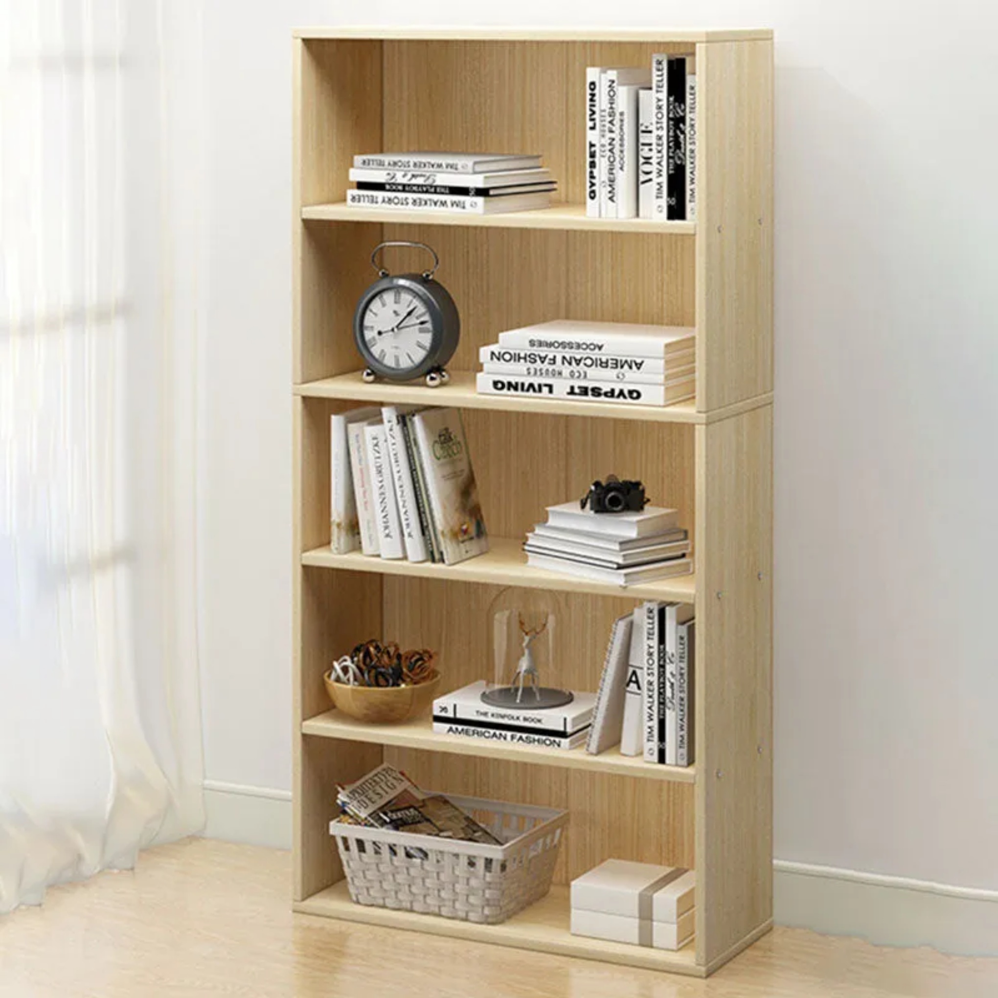 Lighom minimalist tier bookshelf white bookcases — Set of 2