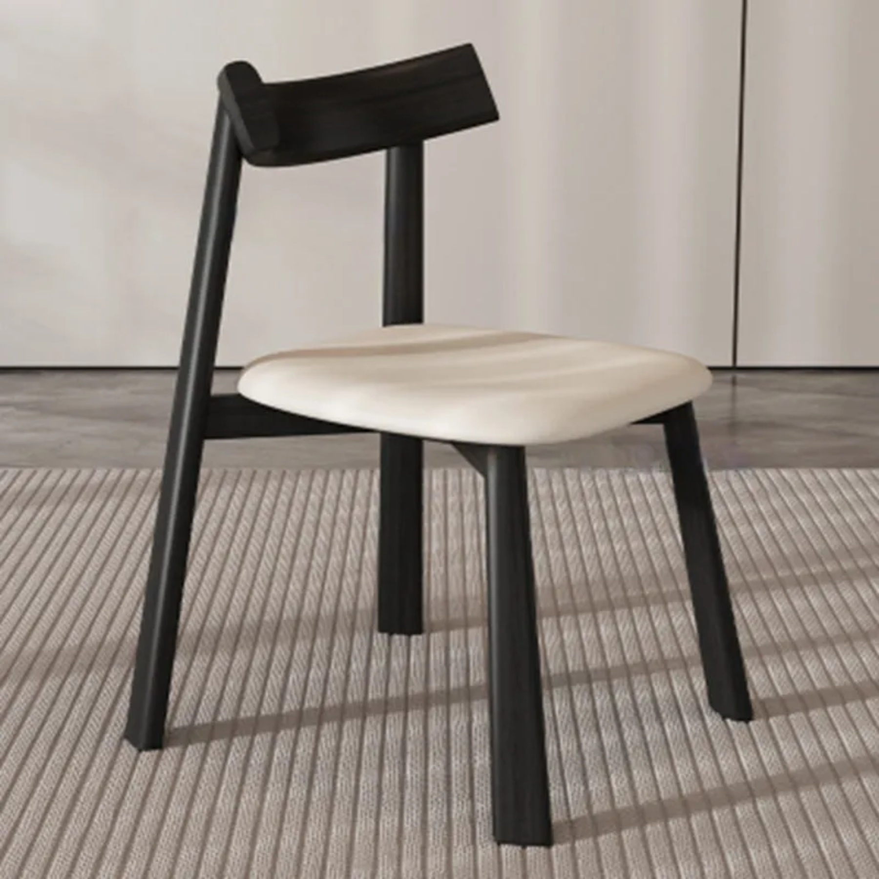 Lighom minimalist rectangular beige accent chairs