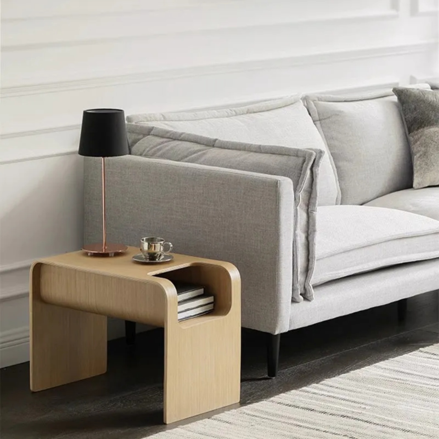 Luxury rectangular storage coffee tables in wood — Walnut