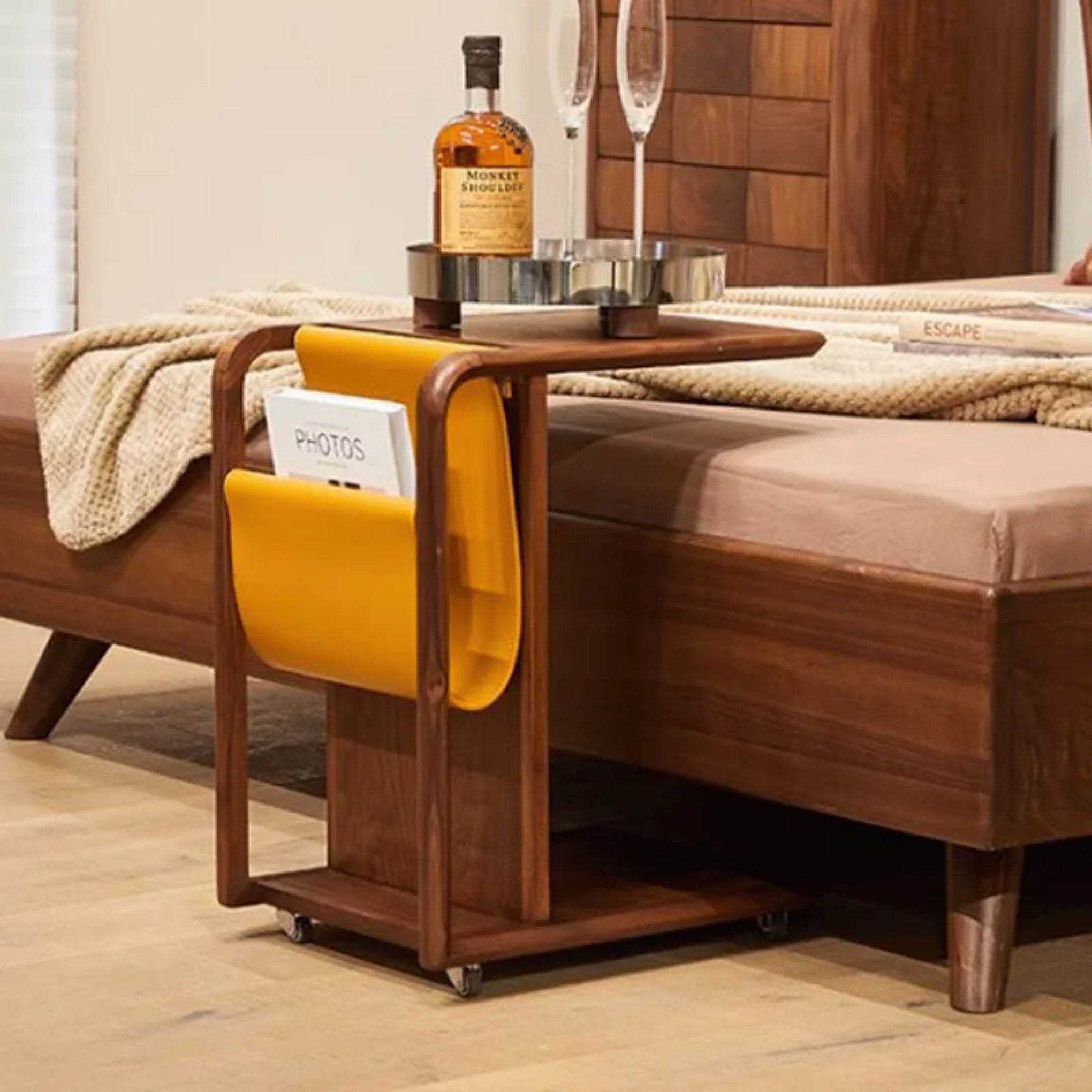 Lighom removable 2-tier wood end & side tables for living room