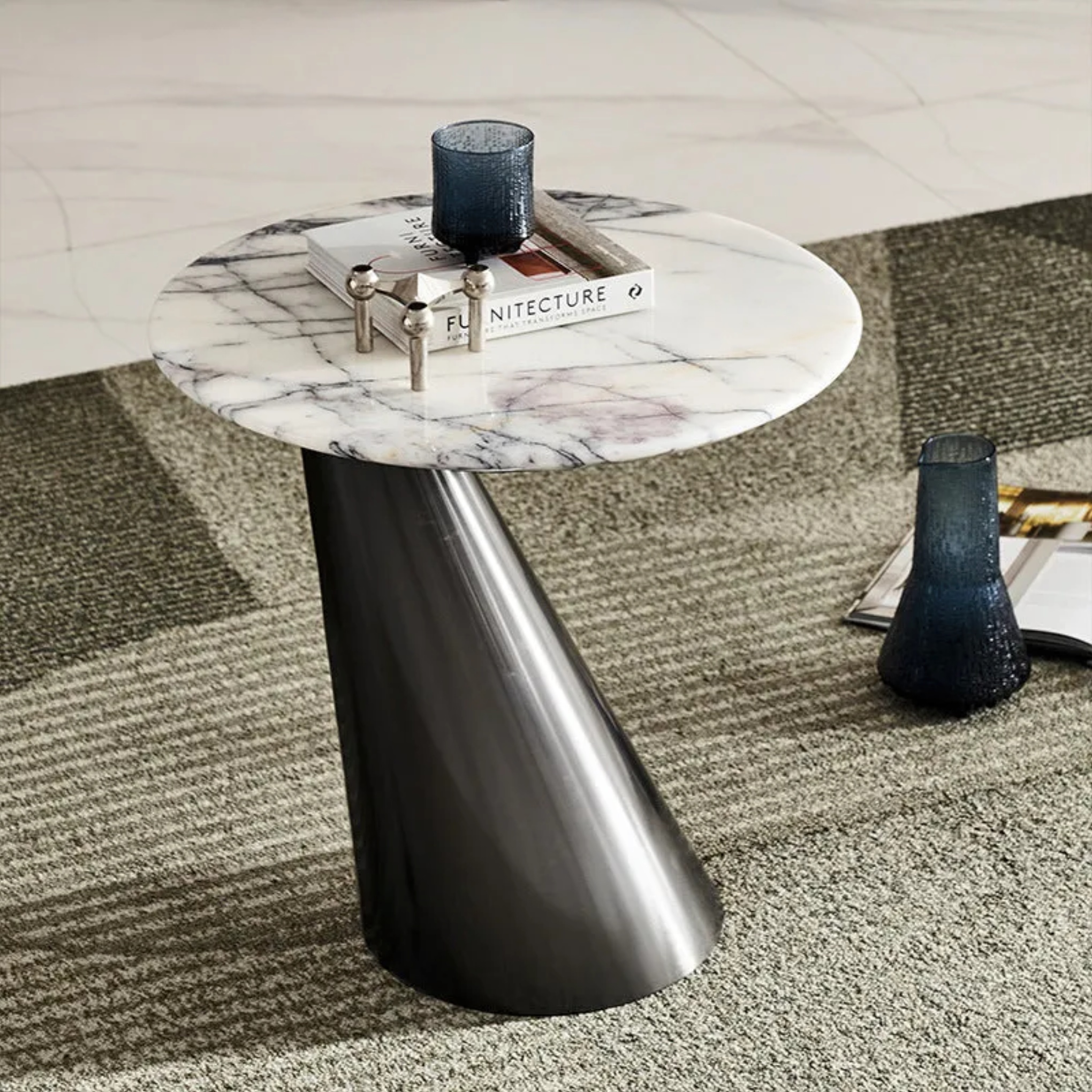 Minimalist round end natural end & side tables, Lighom
