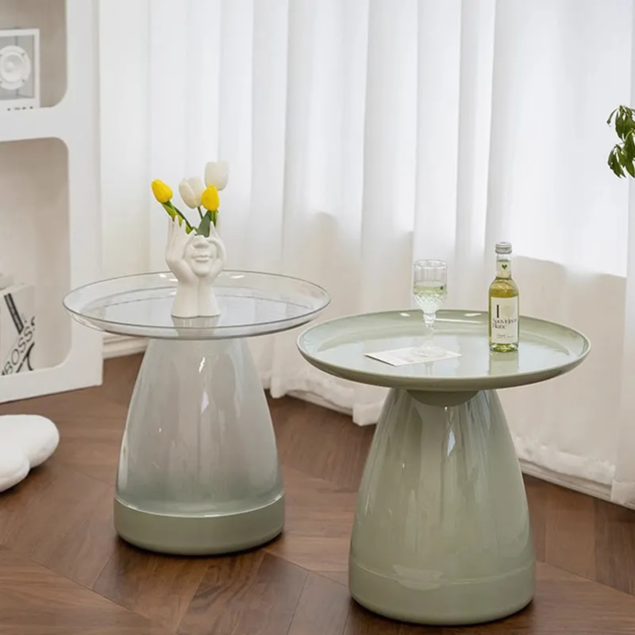 Round coffee tables - minimalist — Style A / White