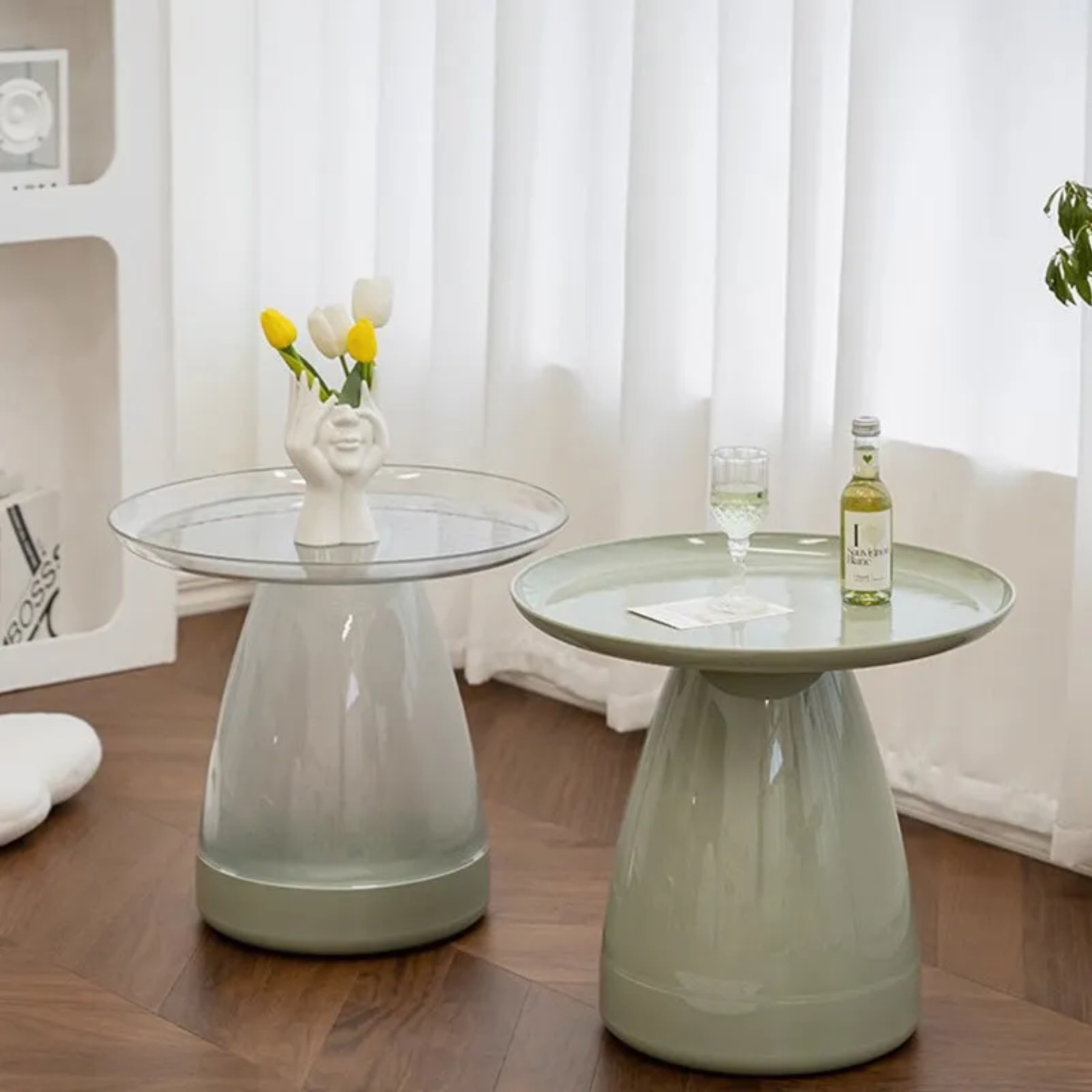 Round coffee tables - minimalist — Style A / White