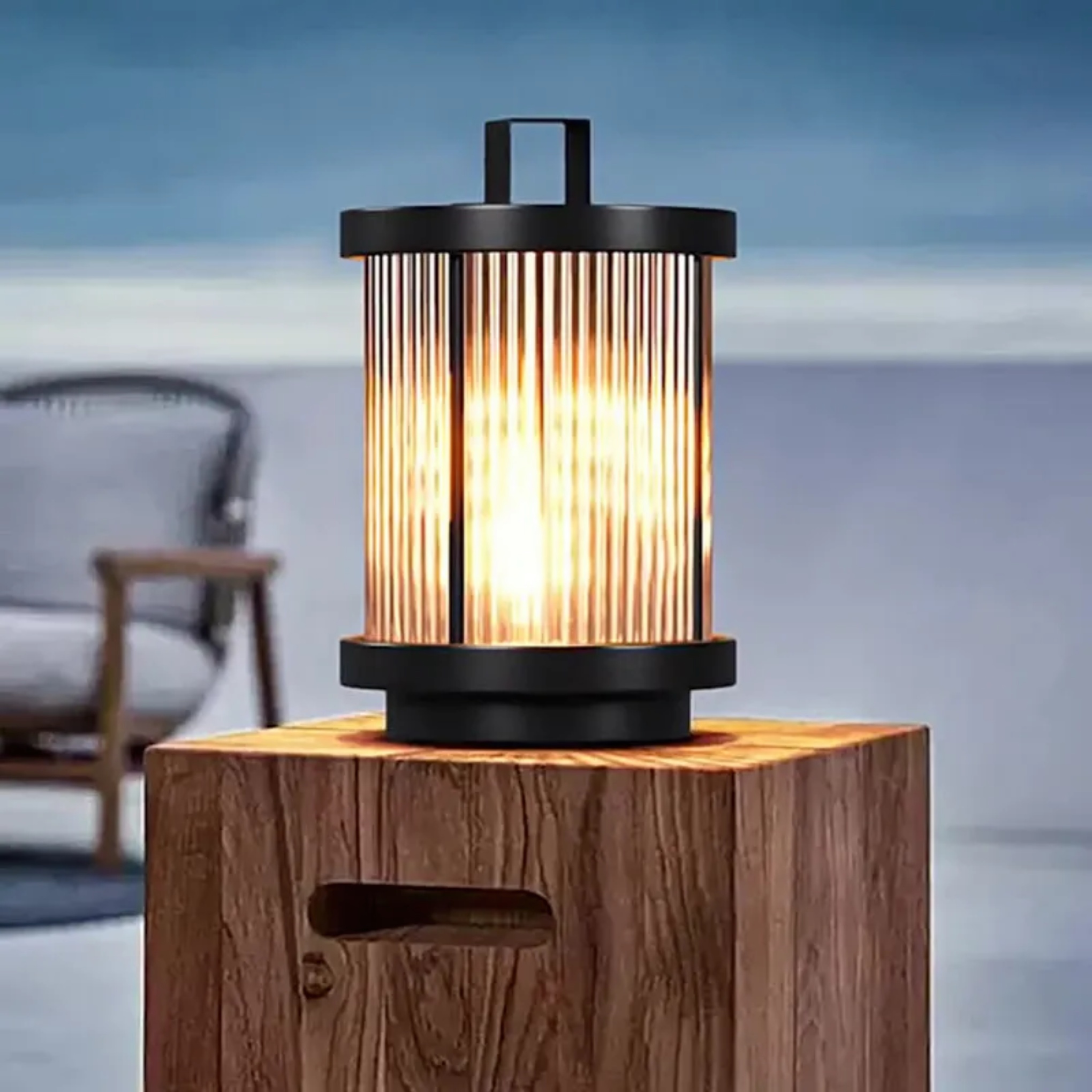 Iron landscape lighting in black — 11.81" H x 7.87" W