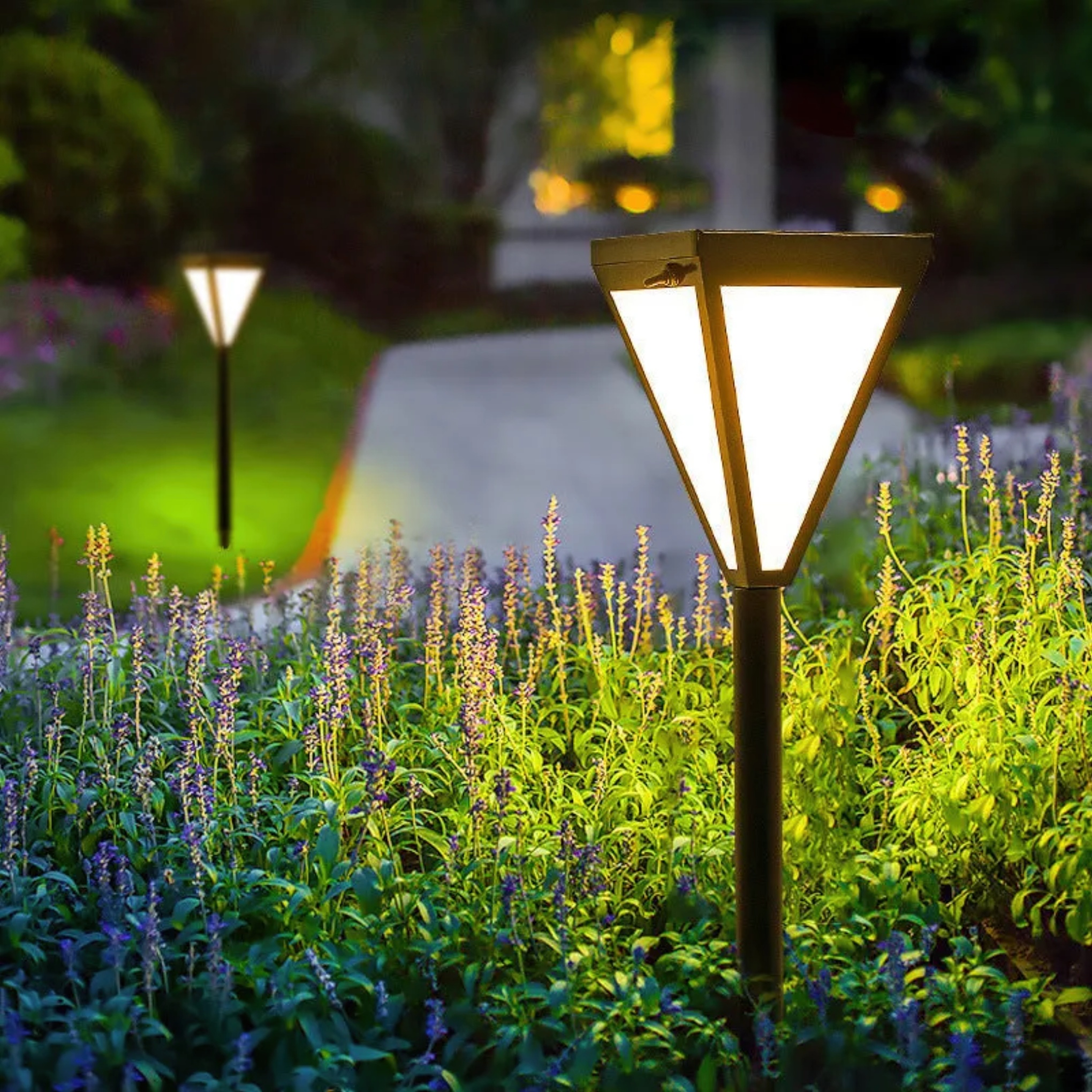 Ground tri-prism acrylic iron landscape lighting for garden