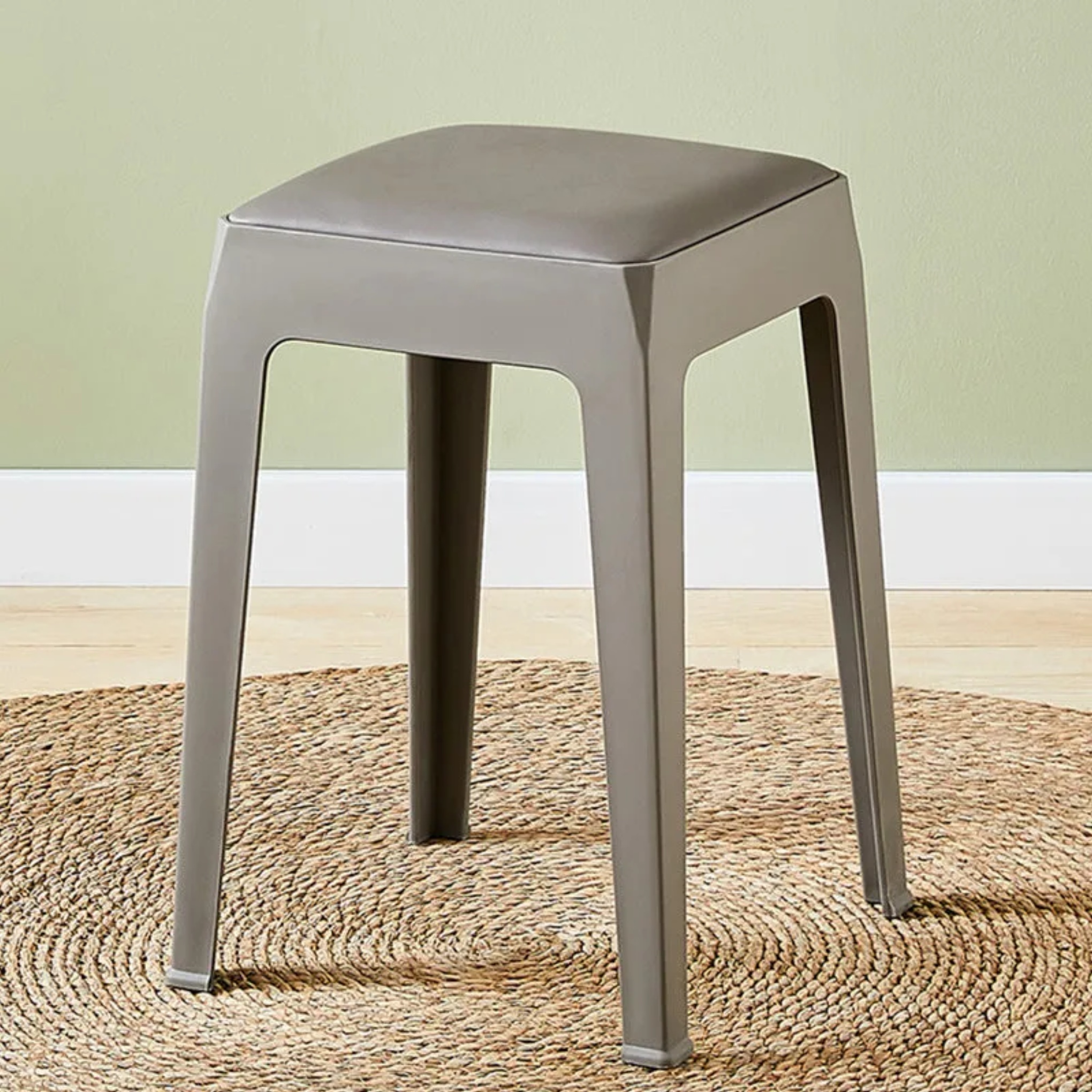 Lighom square leather bar & counter stools for dining room — Gray