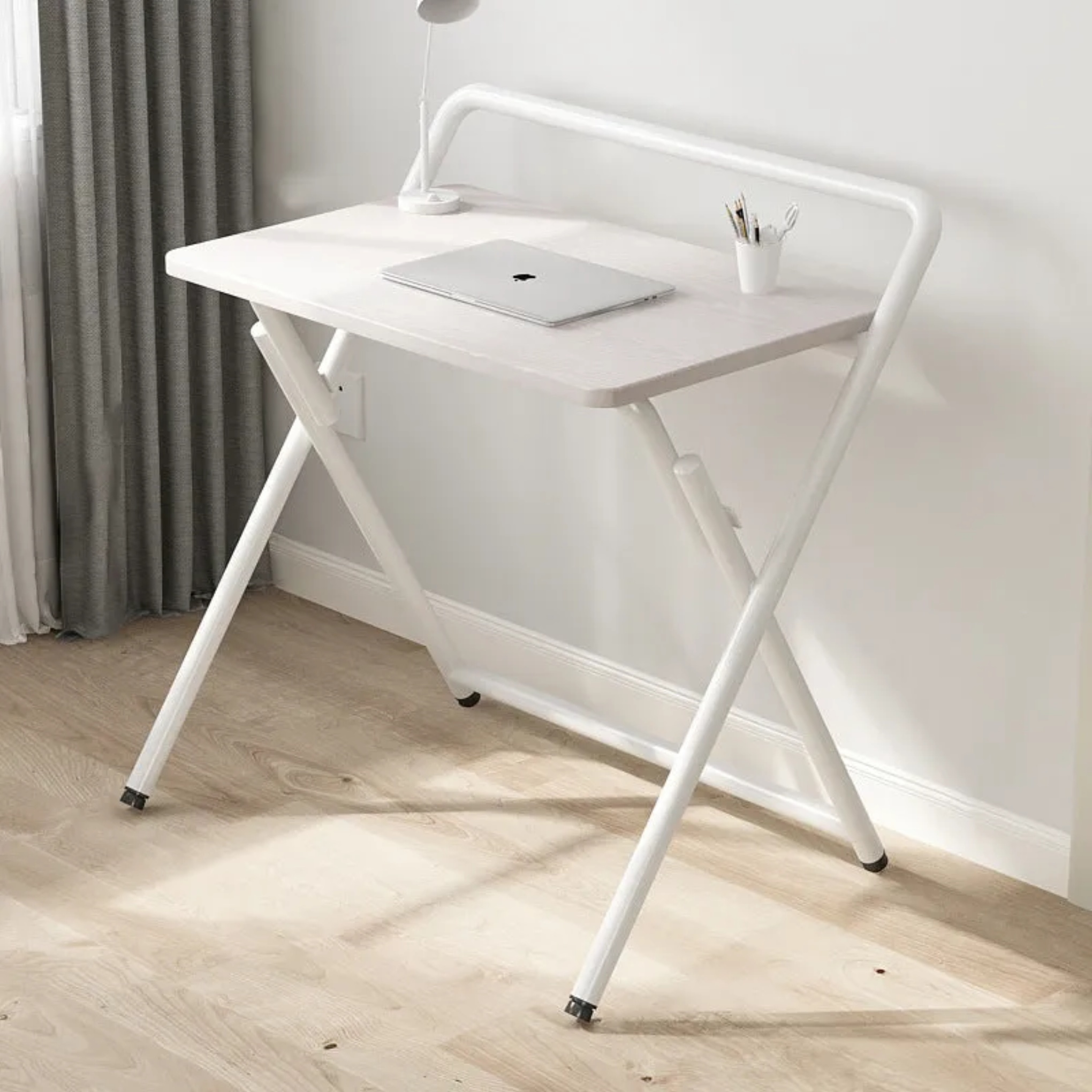 Minimalist study white steel end & side tables, Lighom