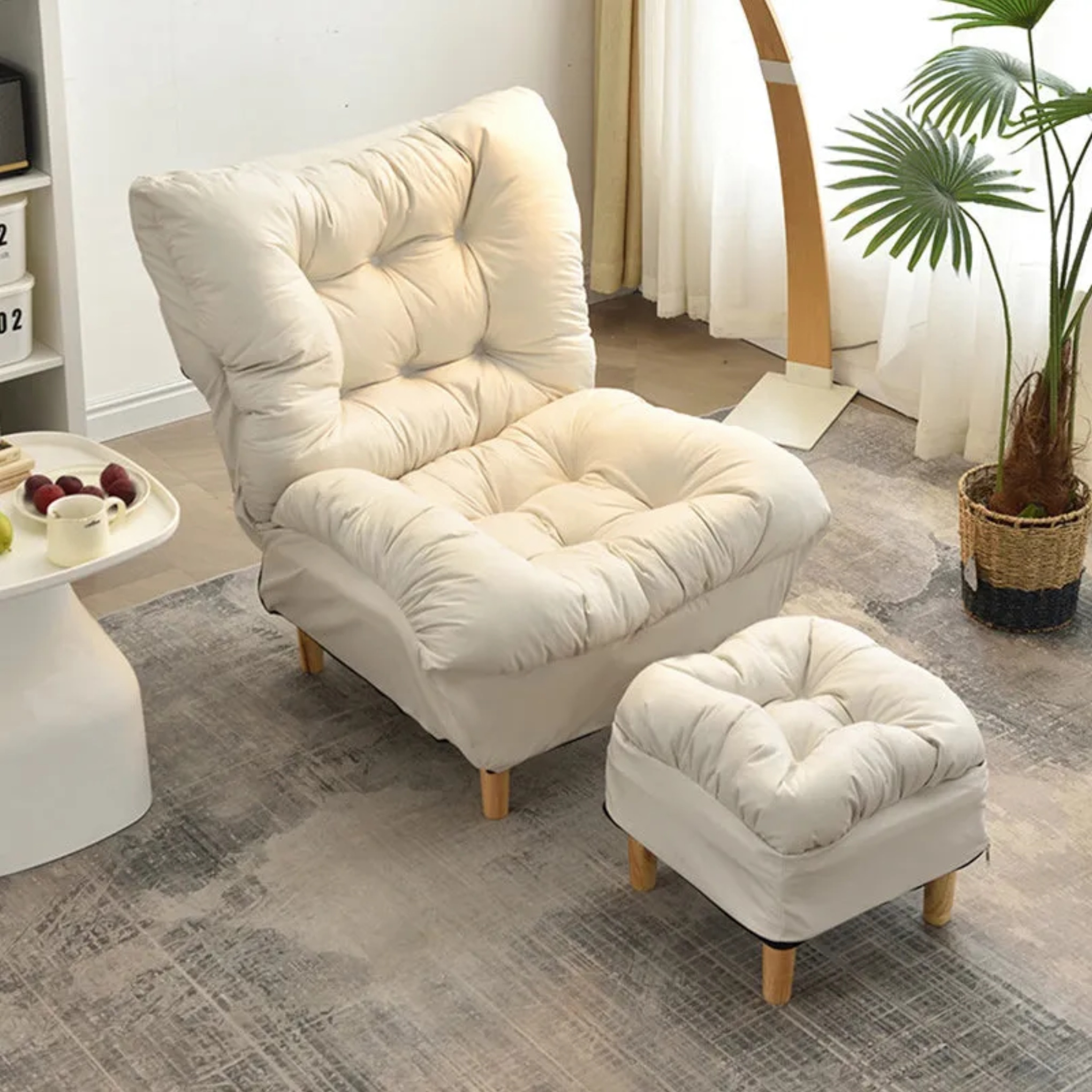 Gray iron cashmere lamb accent chairs - minimalist — Chair Only / Performance Fabric / Without Legs