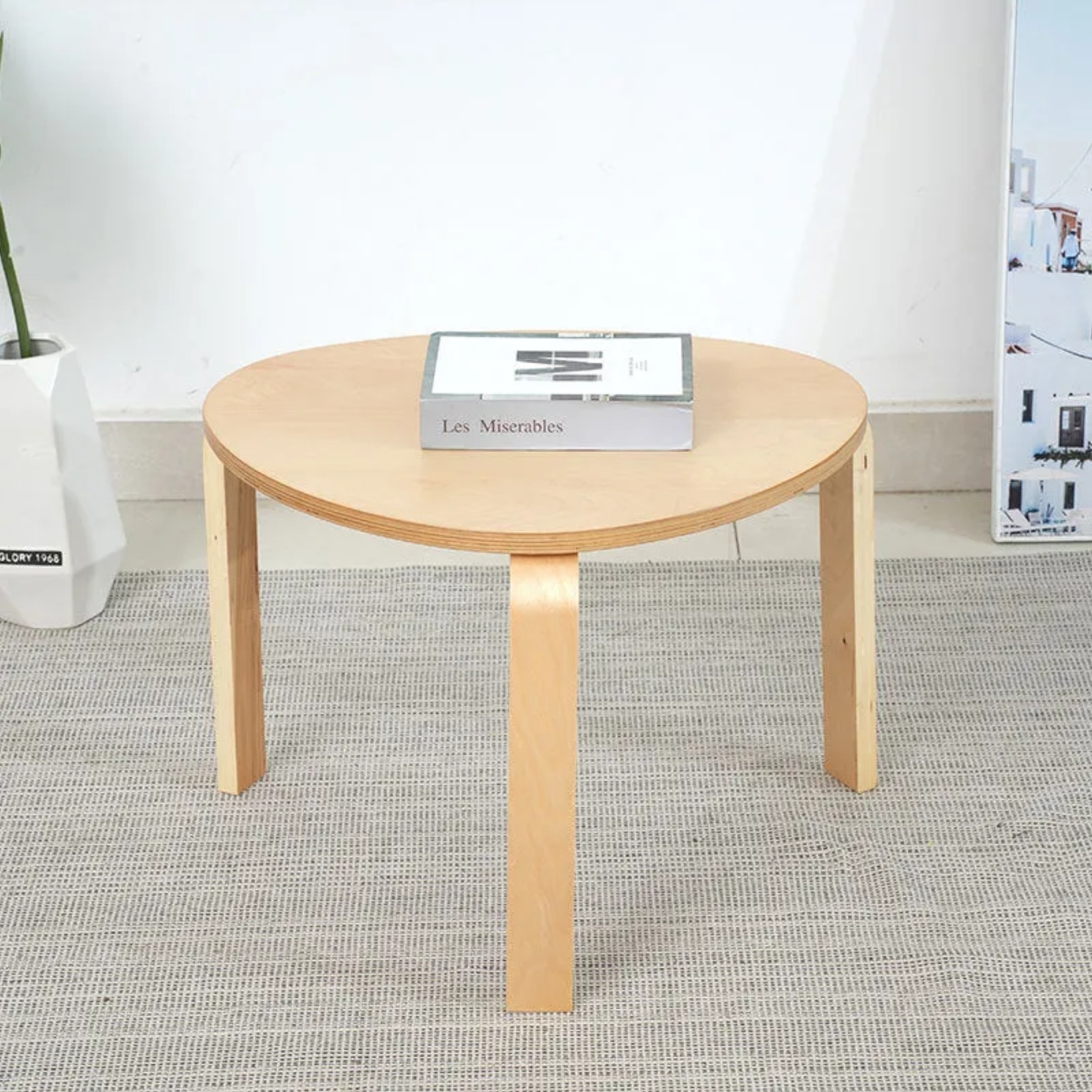 Round triangle coffee tables in wood
