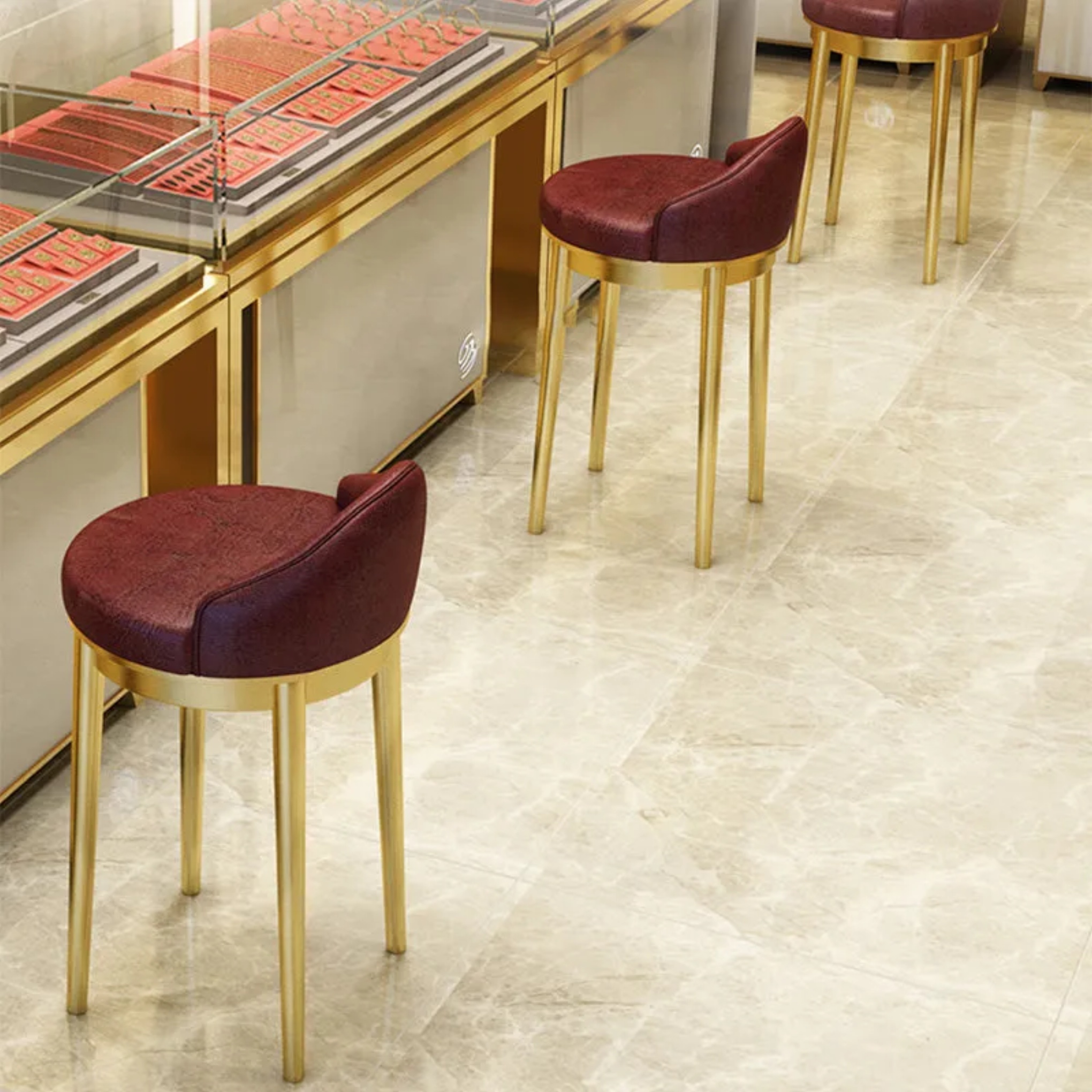 Triangle western red leather bar & counter stools, Lighom — 11.5" L x 11.5" W x 27" H / Titanium