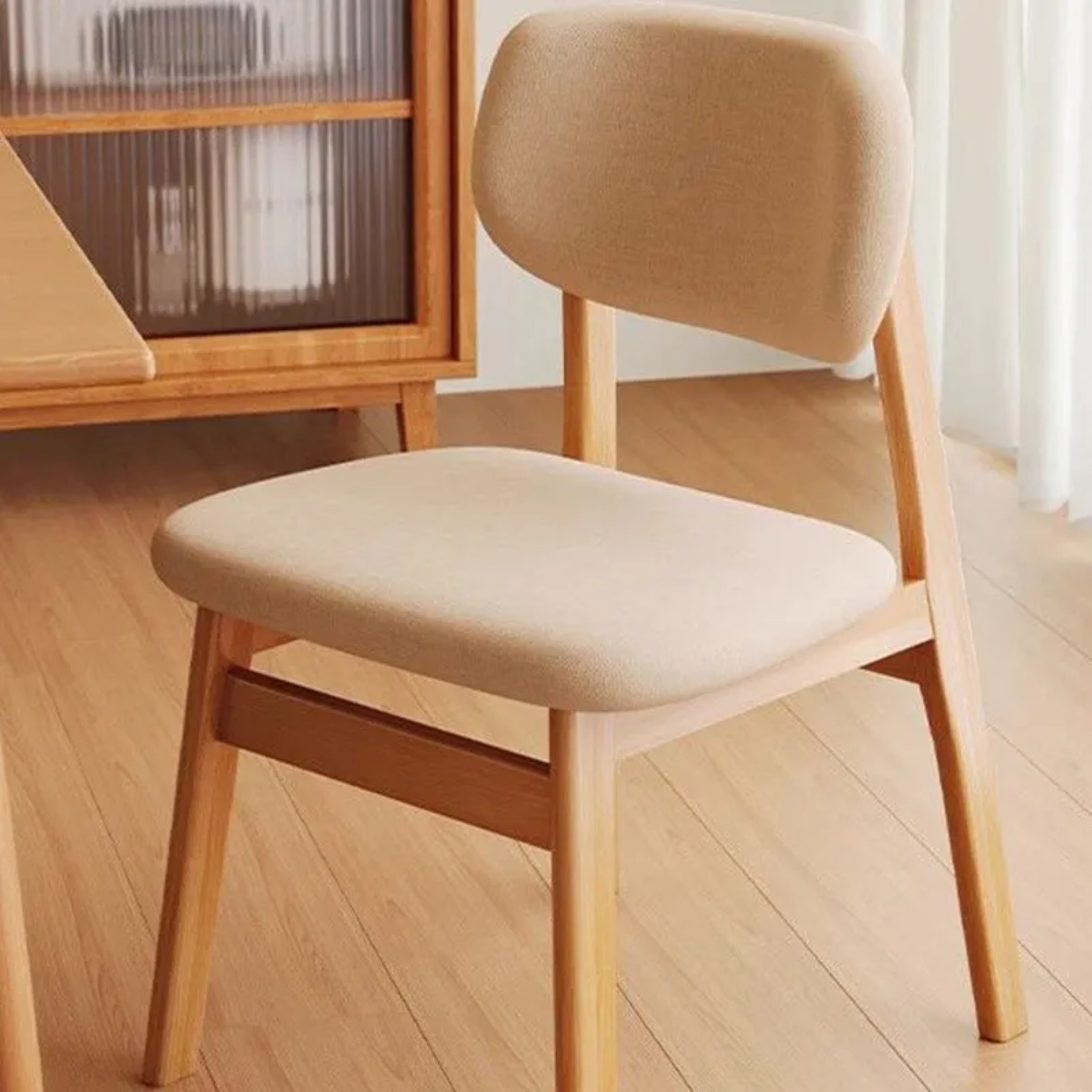 Minimalist solid upholstered wood dining chairs & benches, Lighom