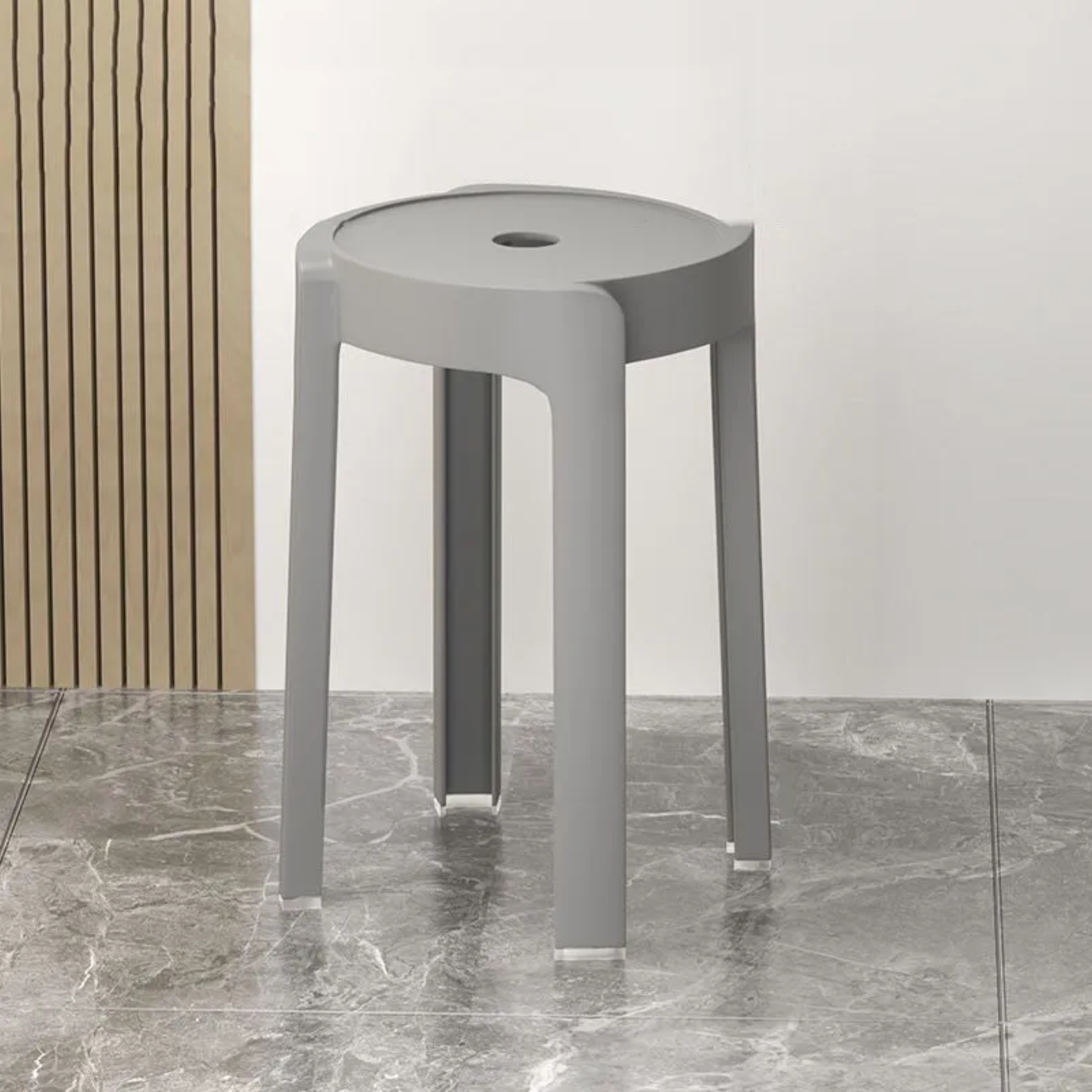 Minimalist windmill stackable gray dining chairs & benches in resin — Orange