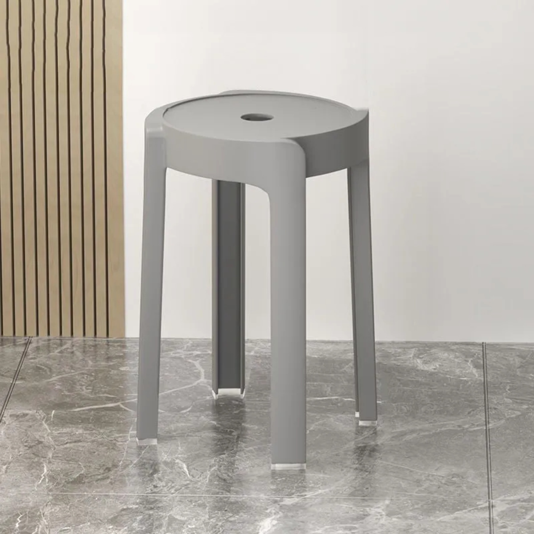 Minimalist windmill stackable gray dining chairs & benches in resin — Orange
