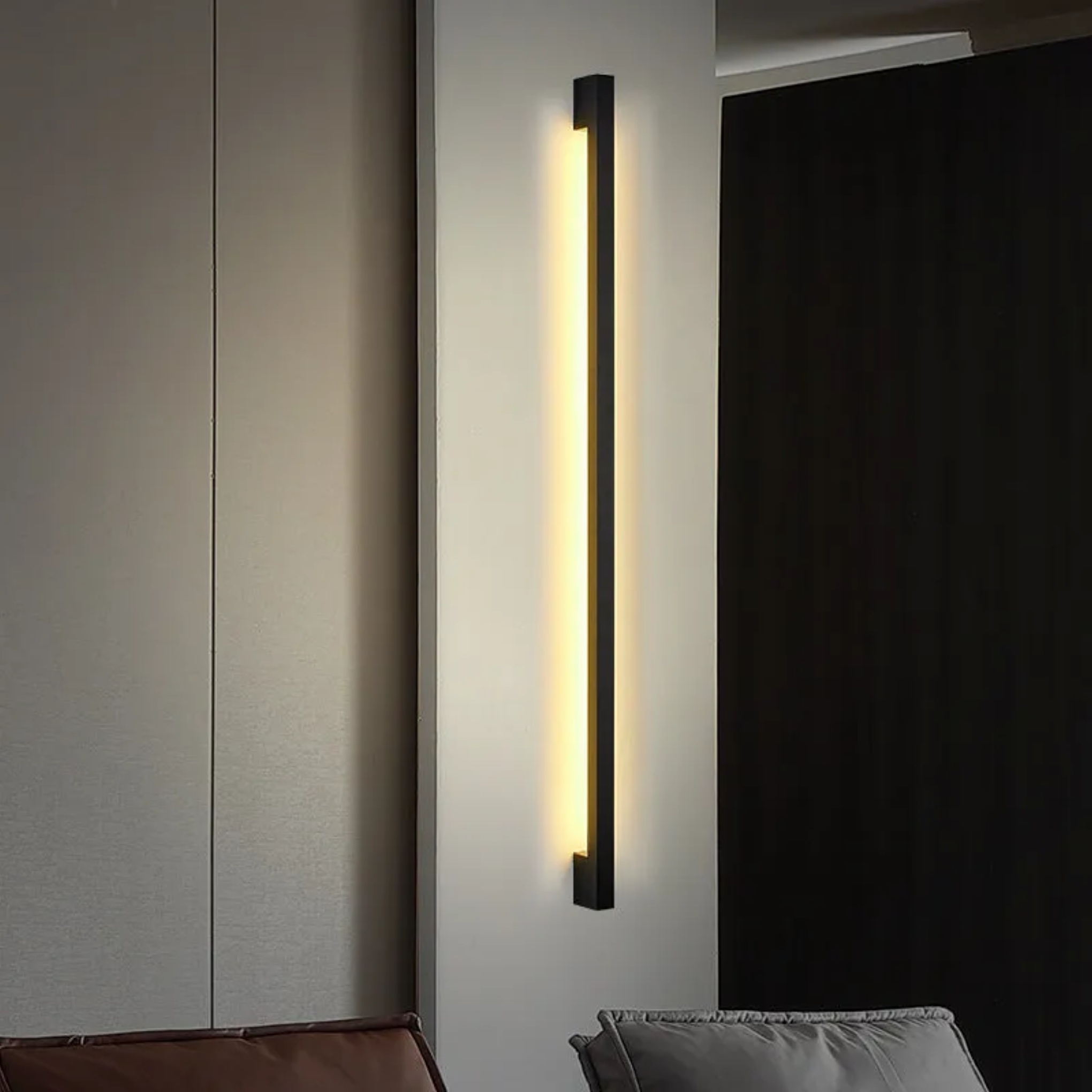 Lighom silicone aluminum wall sconces for hallway — 23.62" H x 0.98" W / Warm White (3000K) / 110V-120V (US/CA)