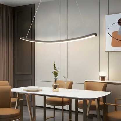 Modern linear matte black pendant lighting — Cool White (6000K)