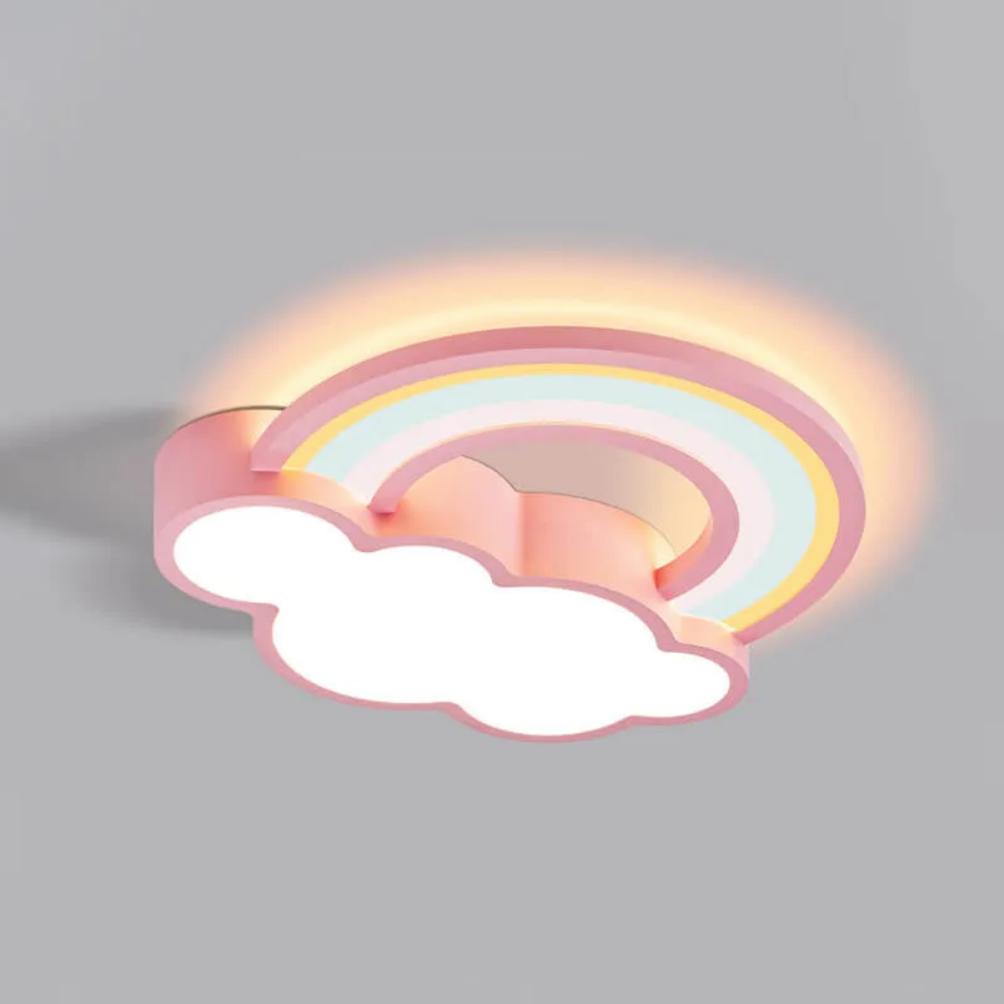 Cartoon cloud rainbow yellow flush mount lighting — 3-Color Changeable / Pink / 220V-240V (UK/AU)