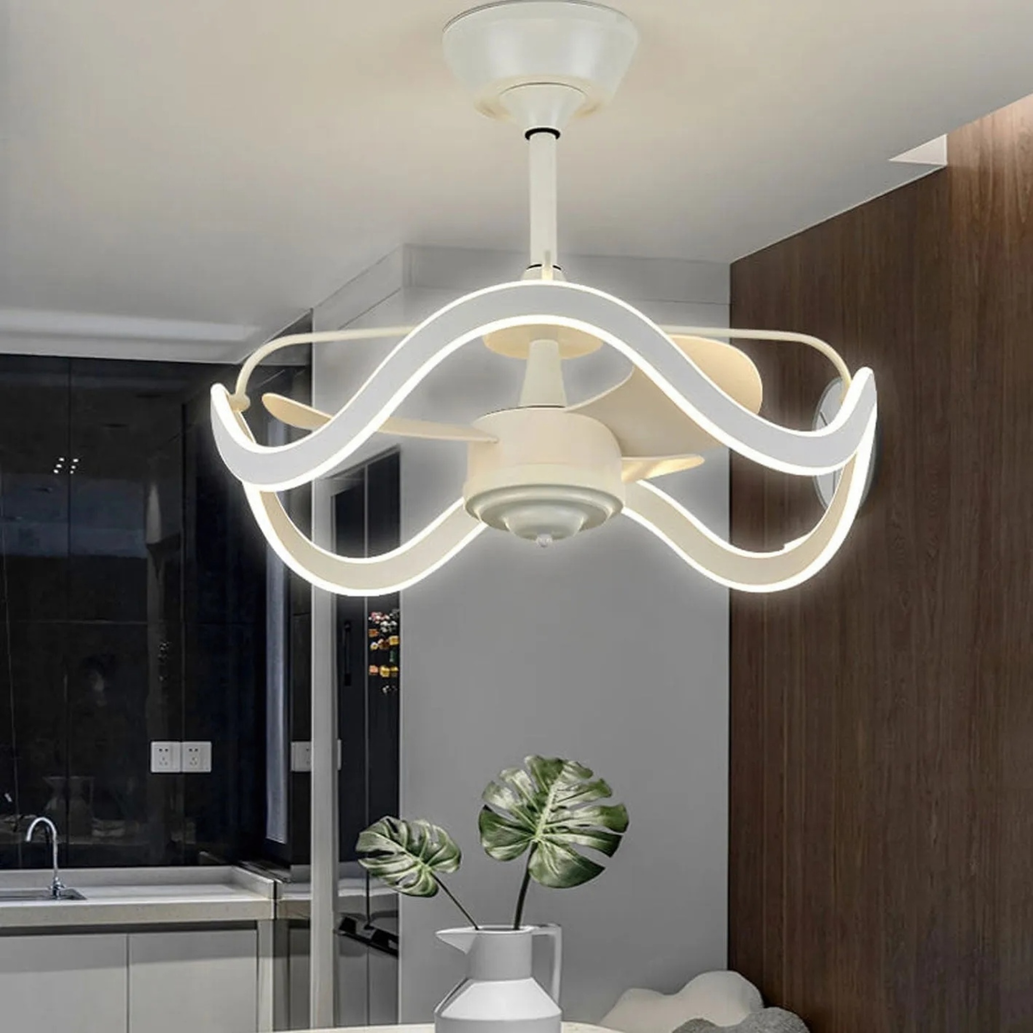 White acrylic inverter circular ceiling fans - creative — 110V-120V (US/CA)