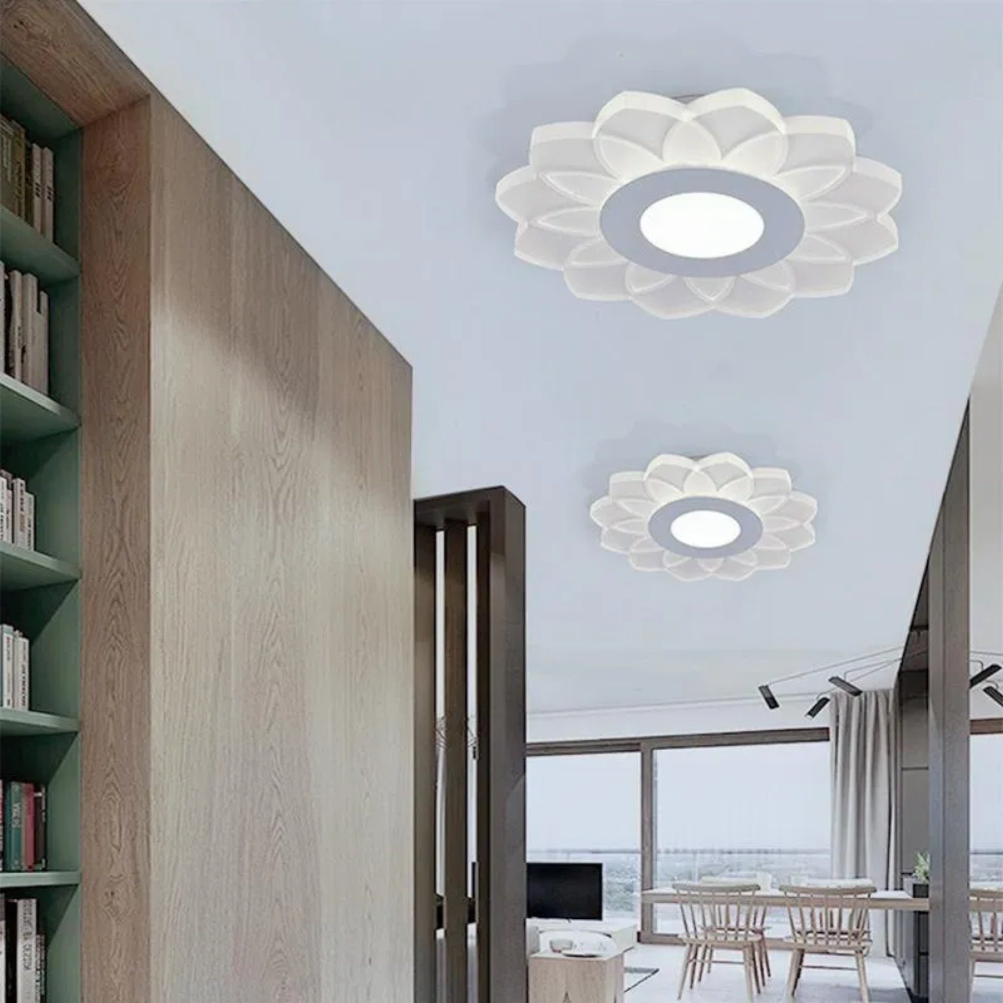 Modern circle concentric white flush mount lighting — Concentric Circle