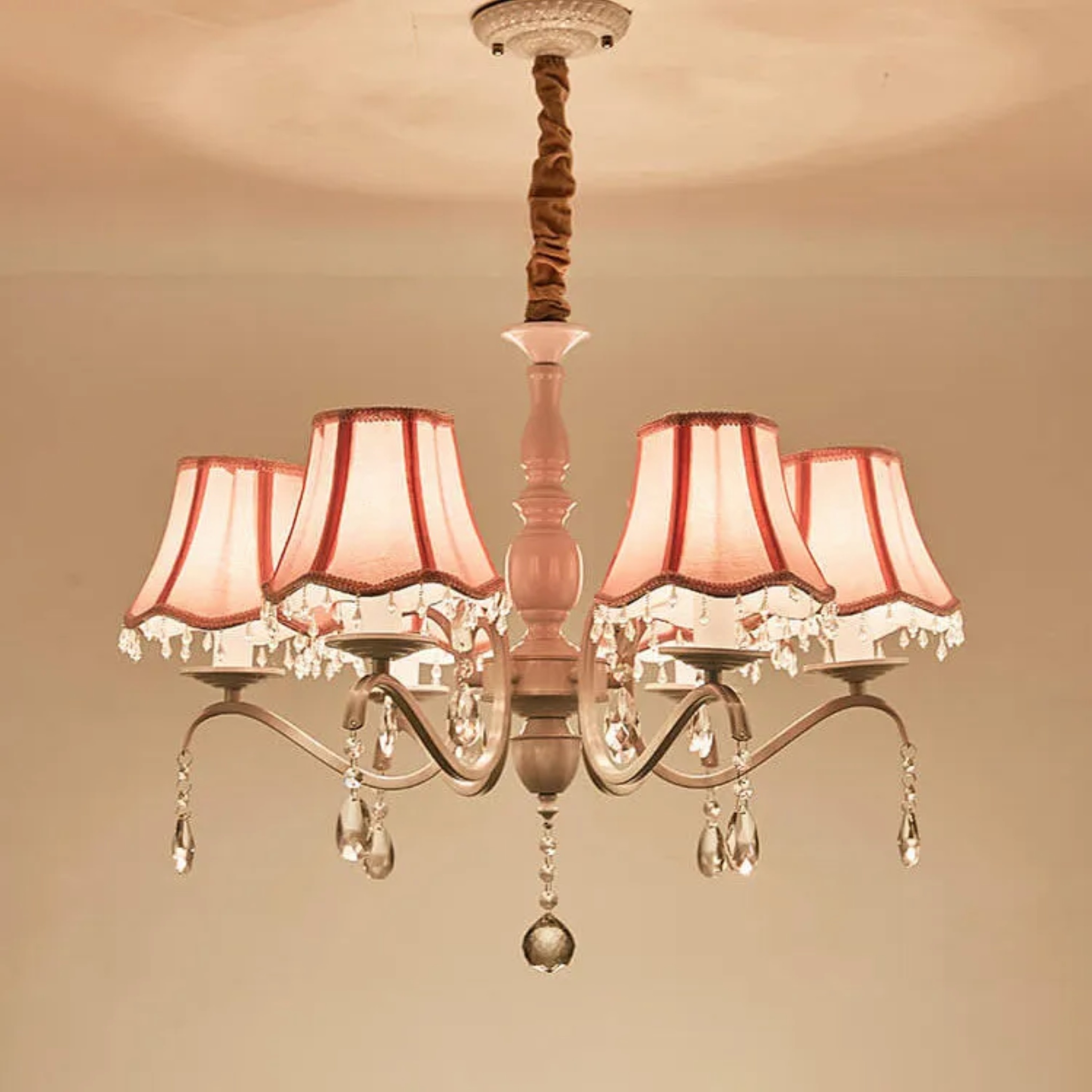 Lighom cone iron chandeliers for living room — Blue Lamp Body & Blue Lampshade / 5-Light / 110V-120V (US/CA