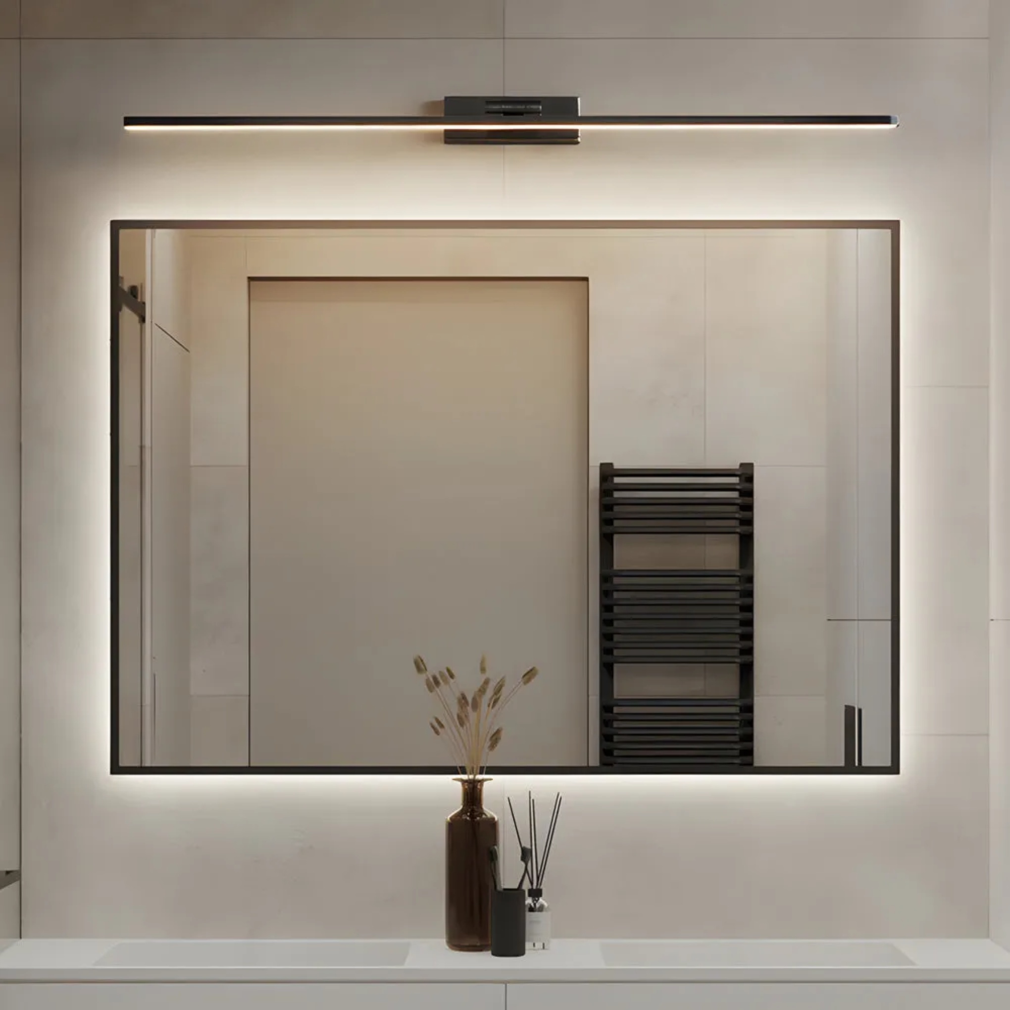 Creative linear vanity bronze bathroom vanity lighting, Lighom — 23.6" W x 2" H / Brushed Gold