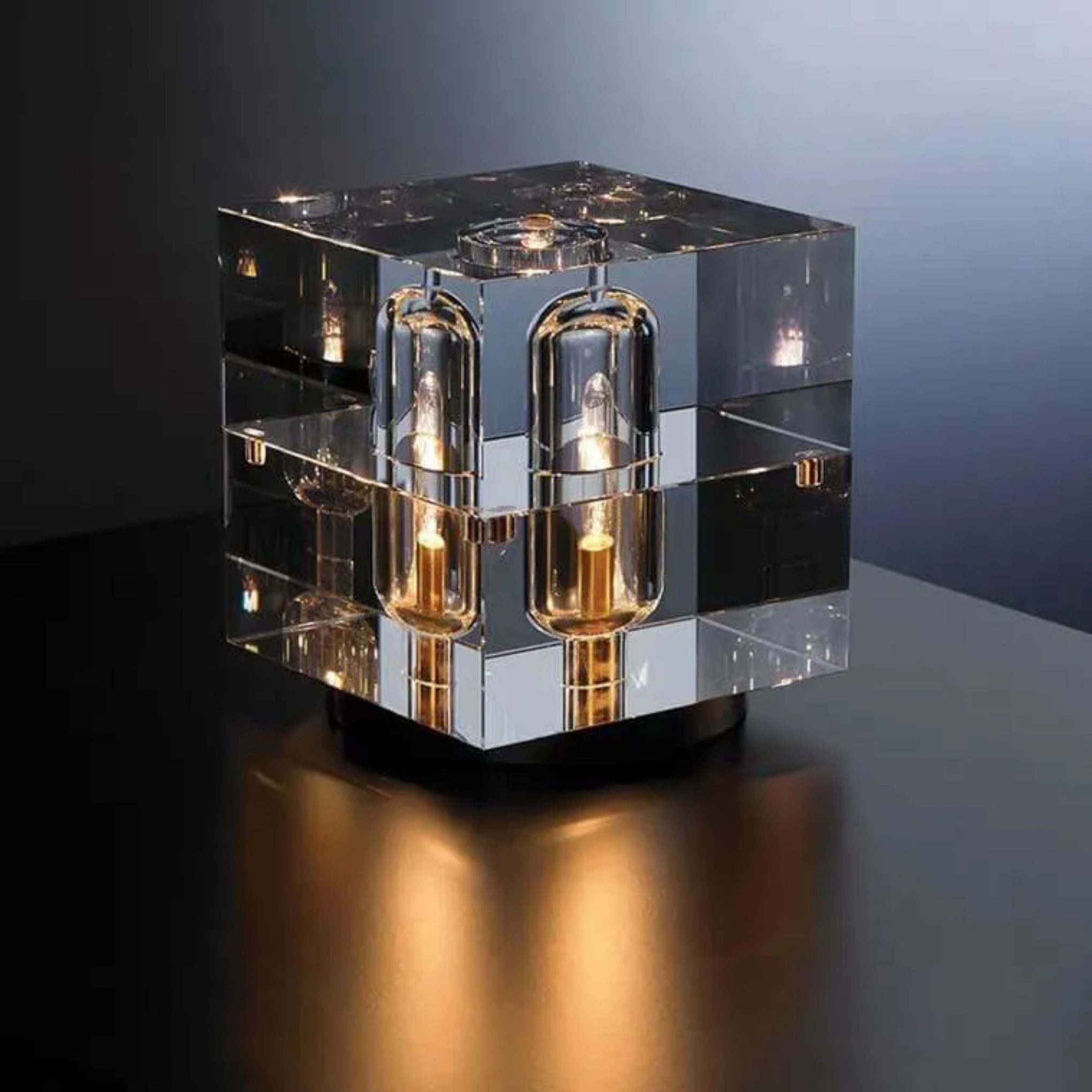 Lighom stereo geometric crystal table lamps for bedroom — Small (12"H / Square / 110V-120V (US/CA)