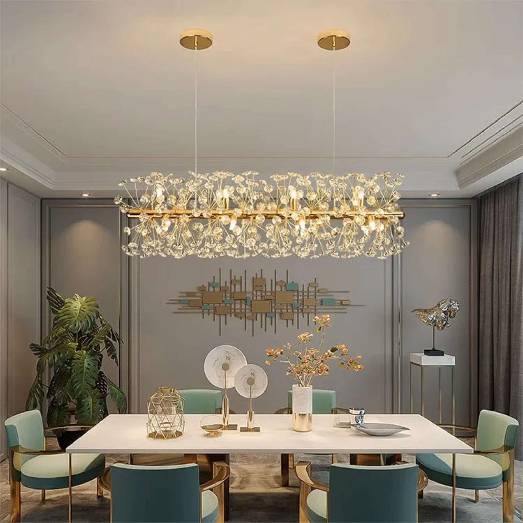Luxury firework island chandeliers in iron — 12-Light / 110V-120V (US/CA)