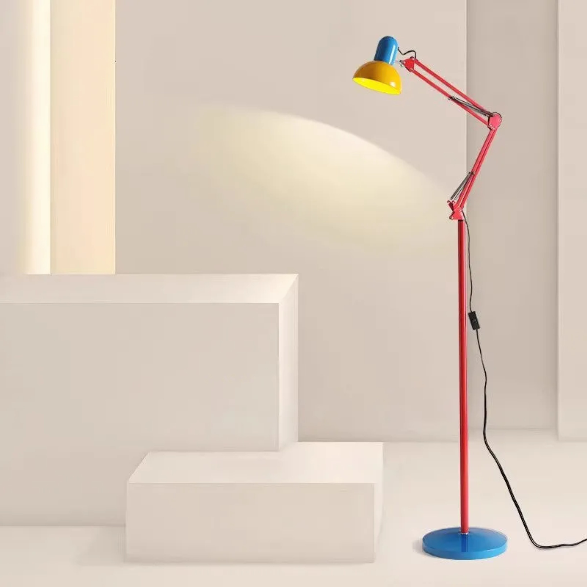 Red minimalist half circle floor lamps — 110V-120V (US/CA)