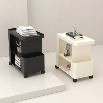 Minimalist end 3-tier end & side tables in iron — Without Wheels / Black
