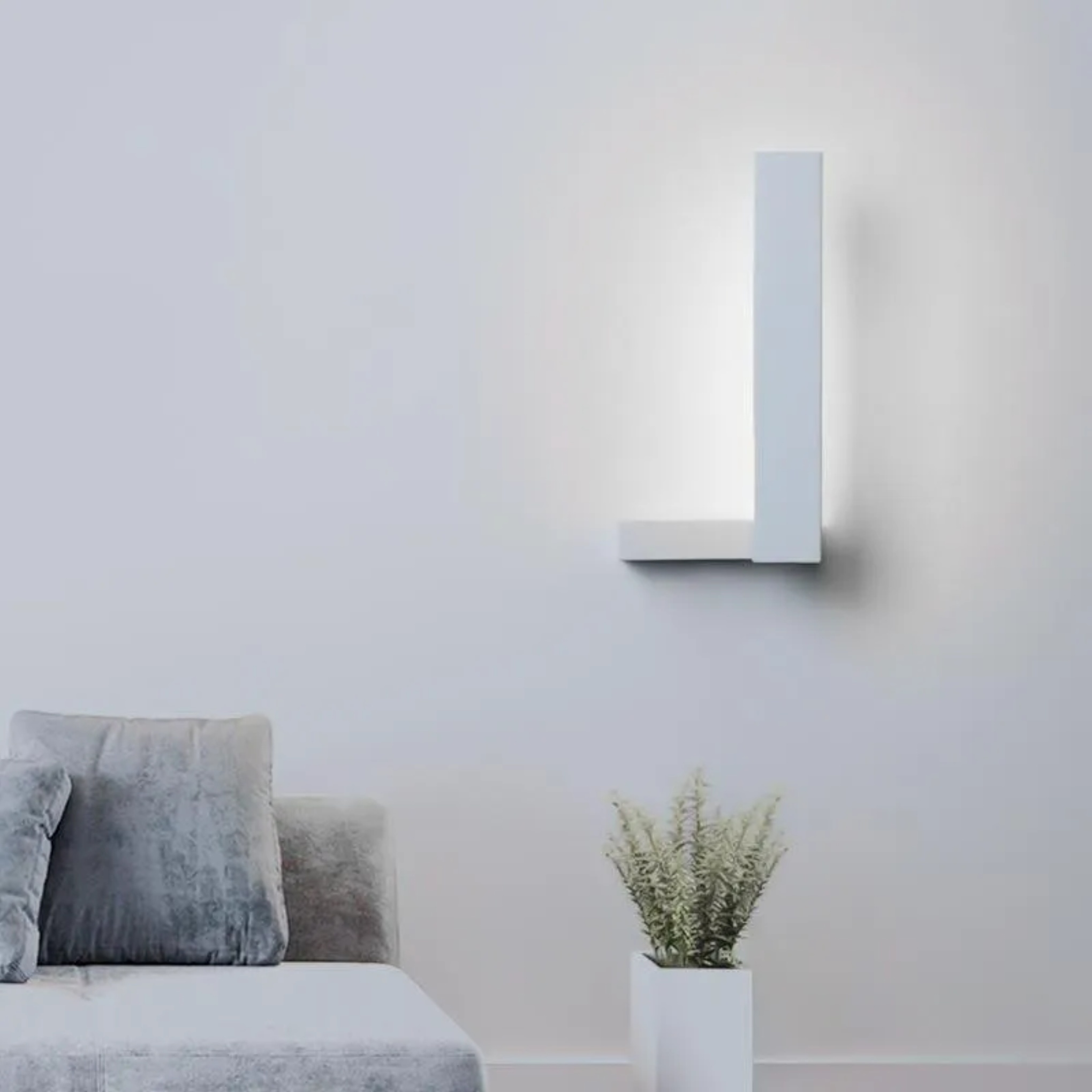 Lighom modern l-shaped synthetic led wall lights — 6" W x 12" L / White