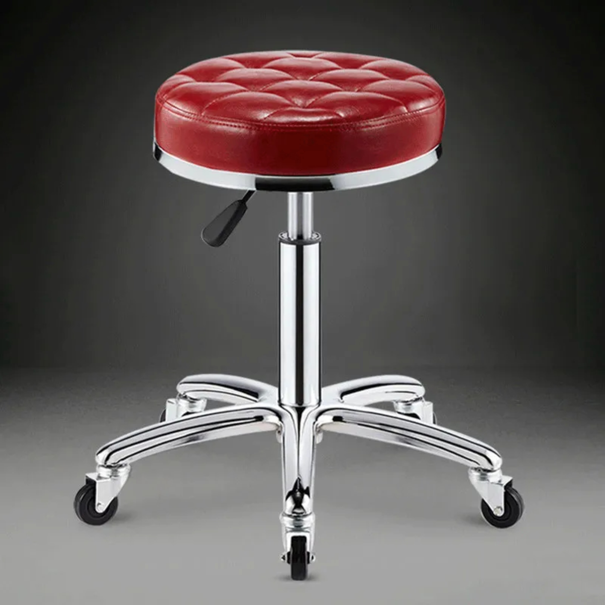 Minimalist pattern round bar & counter stools in leather — White / Variant A