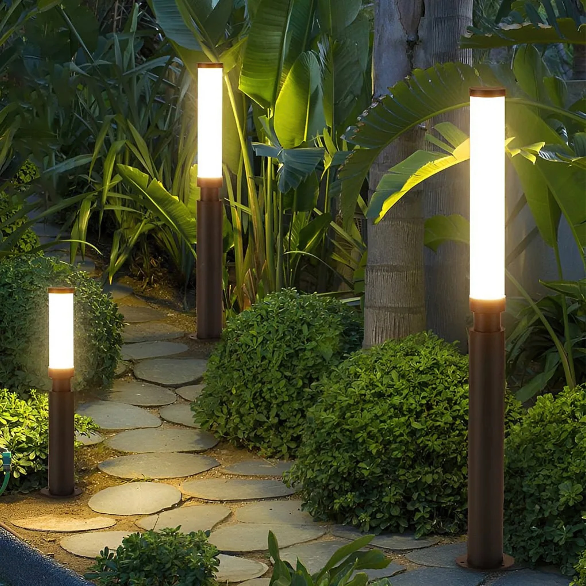 Lighom industrial bollard synthetic outdoor column light — 24" / Set of 1