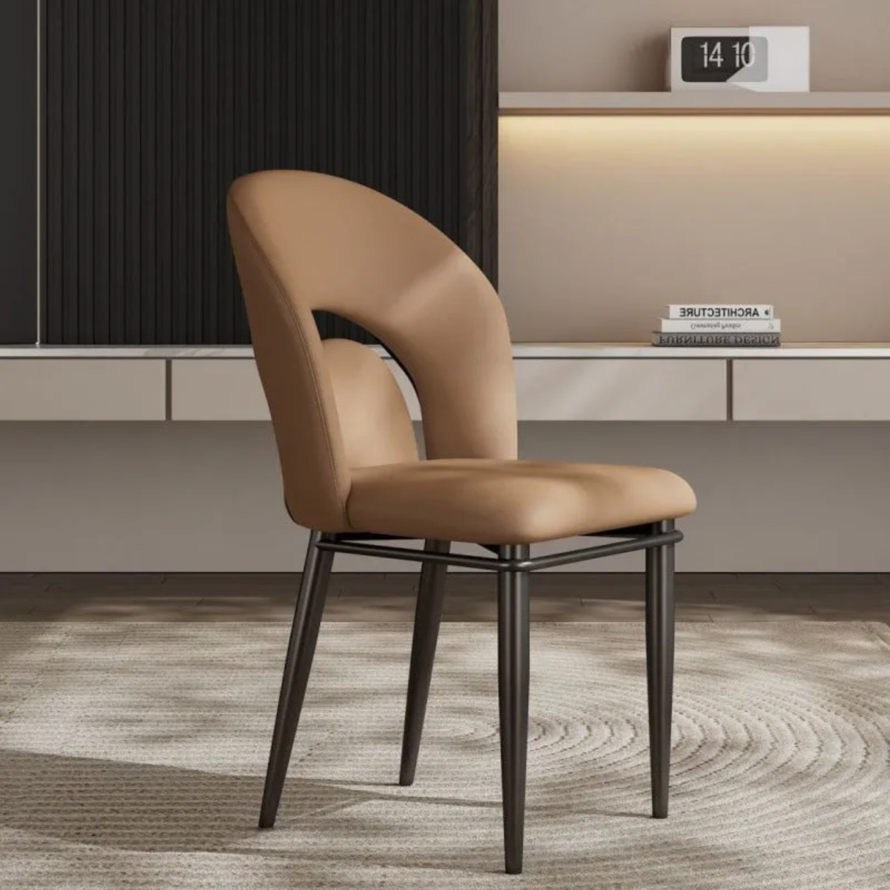 Luxury loop-back brown dining chairs & benches