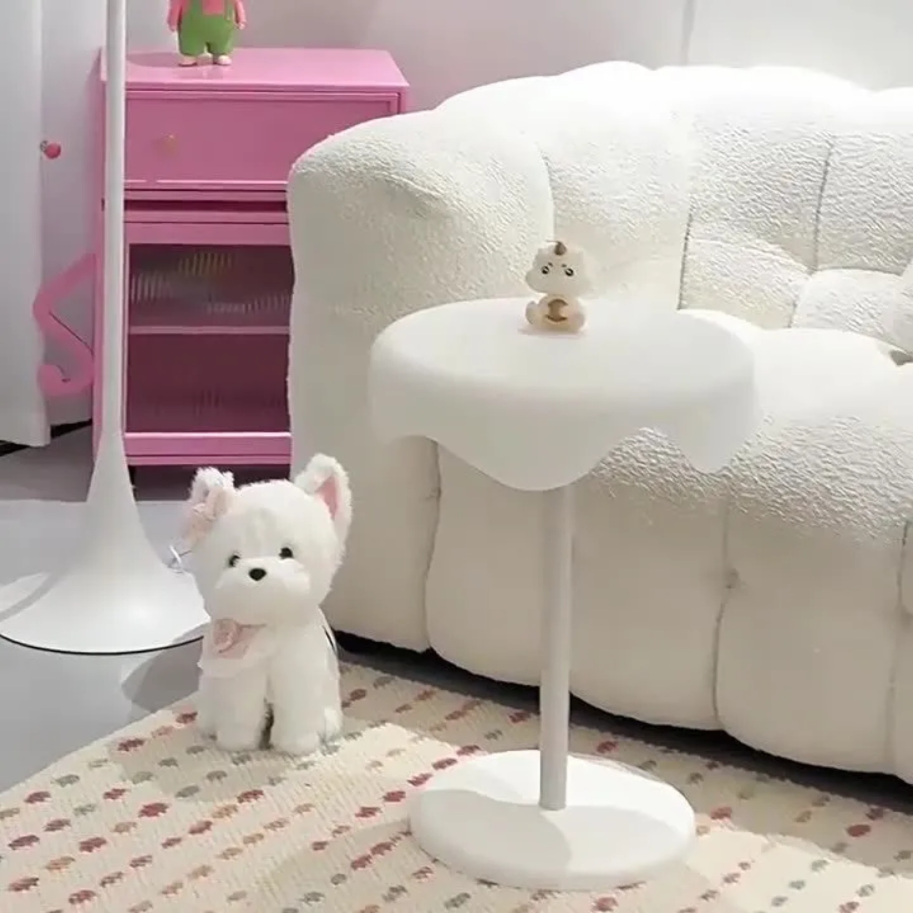 Lighom luxury end flower-shape white end & side tables