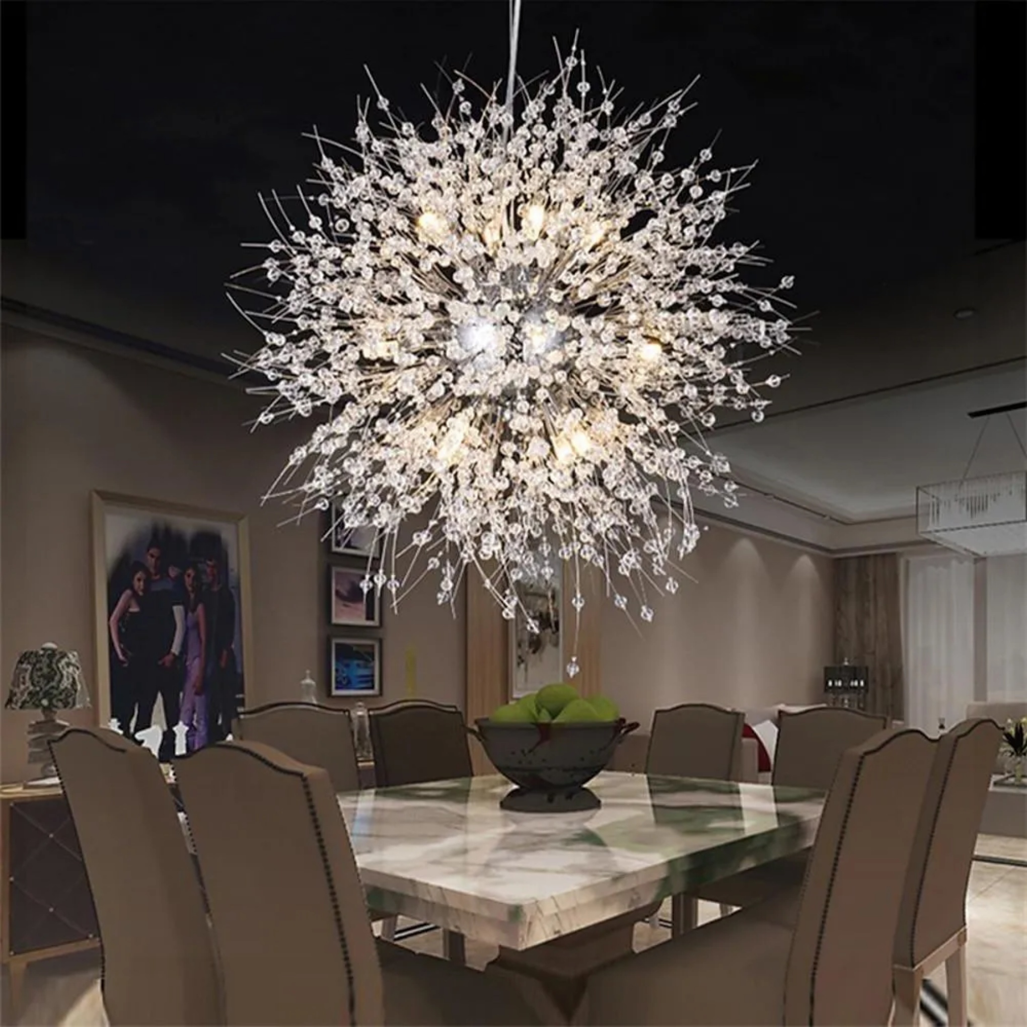 Modern globe gray metal pendant lighting, Lighom — Brushed Gold