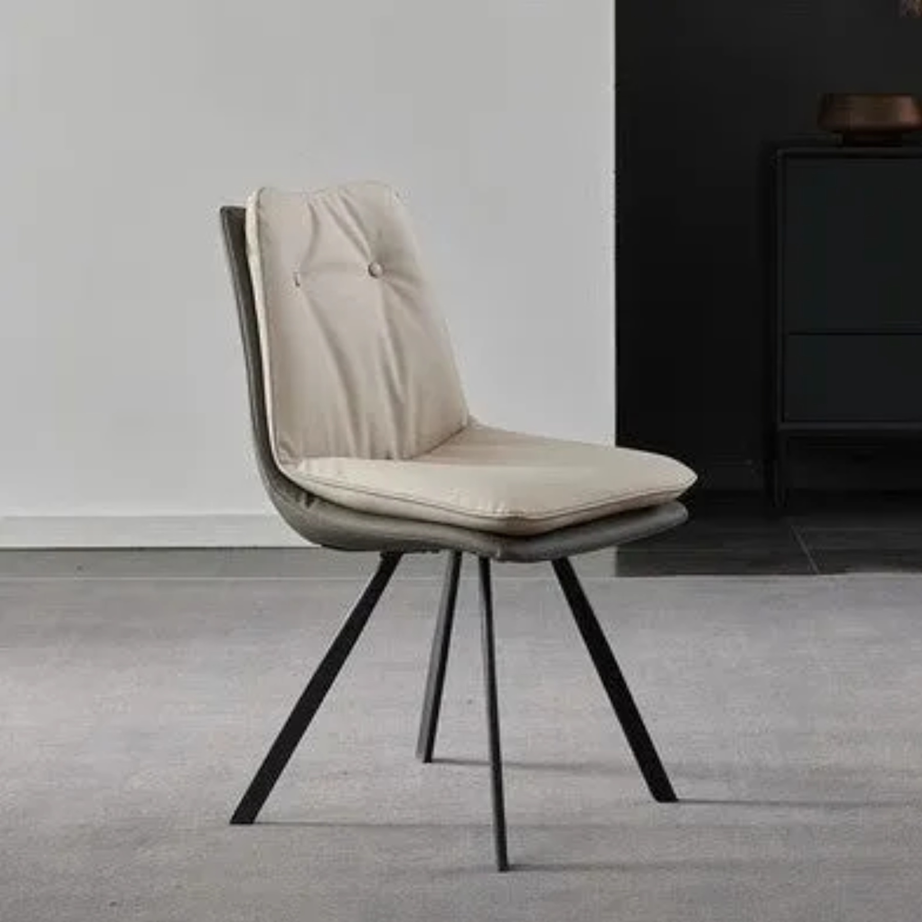 Brown leather carbon microfiber dining chairs & benches - creative