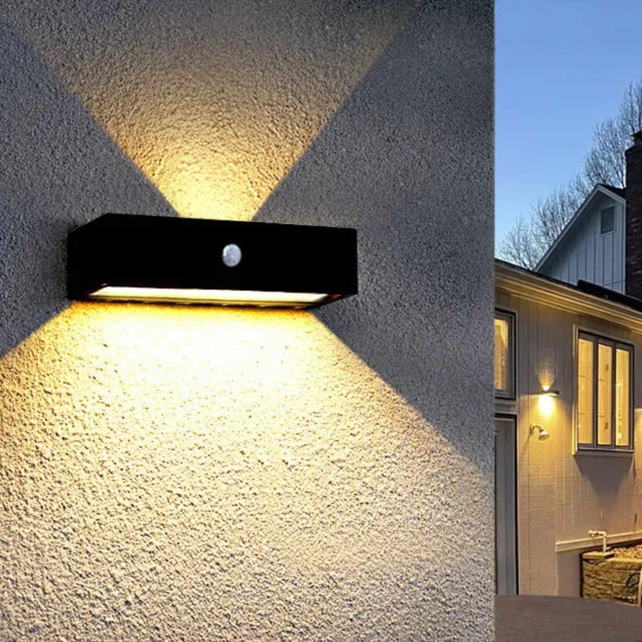 Lighom minimalist rectangular black outdoor wall lighting in aluminum glass