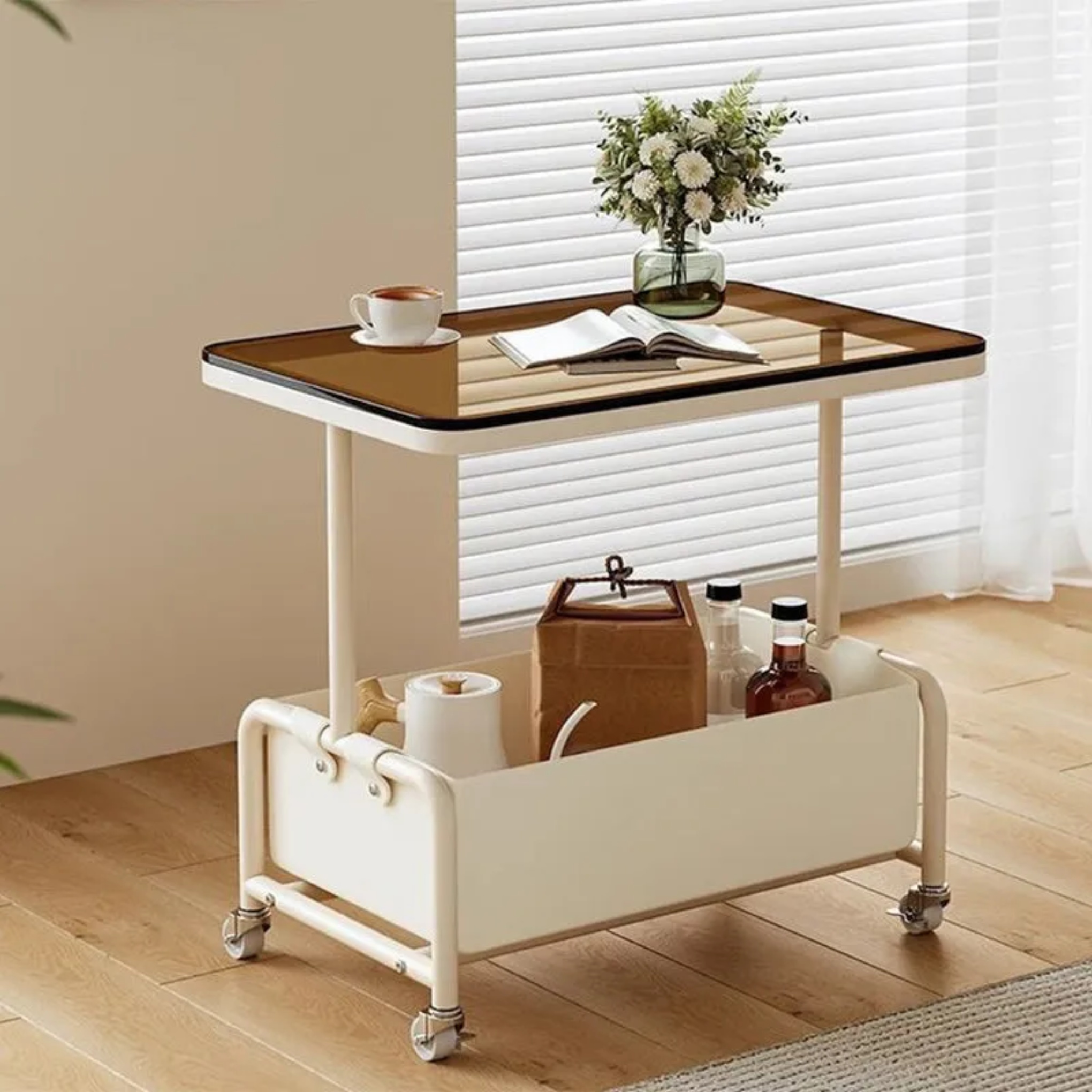 End rectangular iron glass steel end & side tables for living room