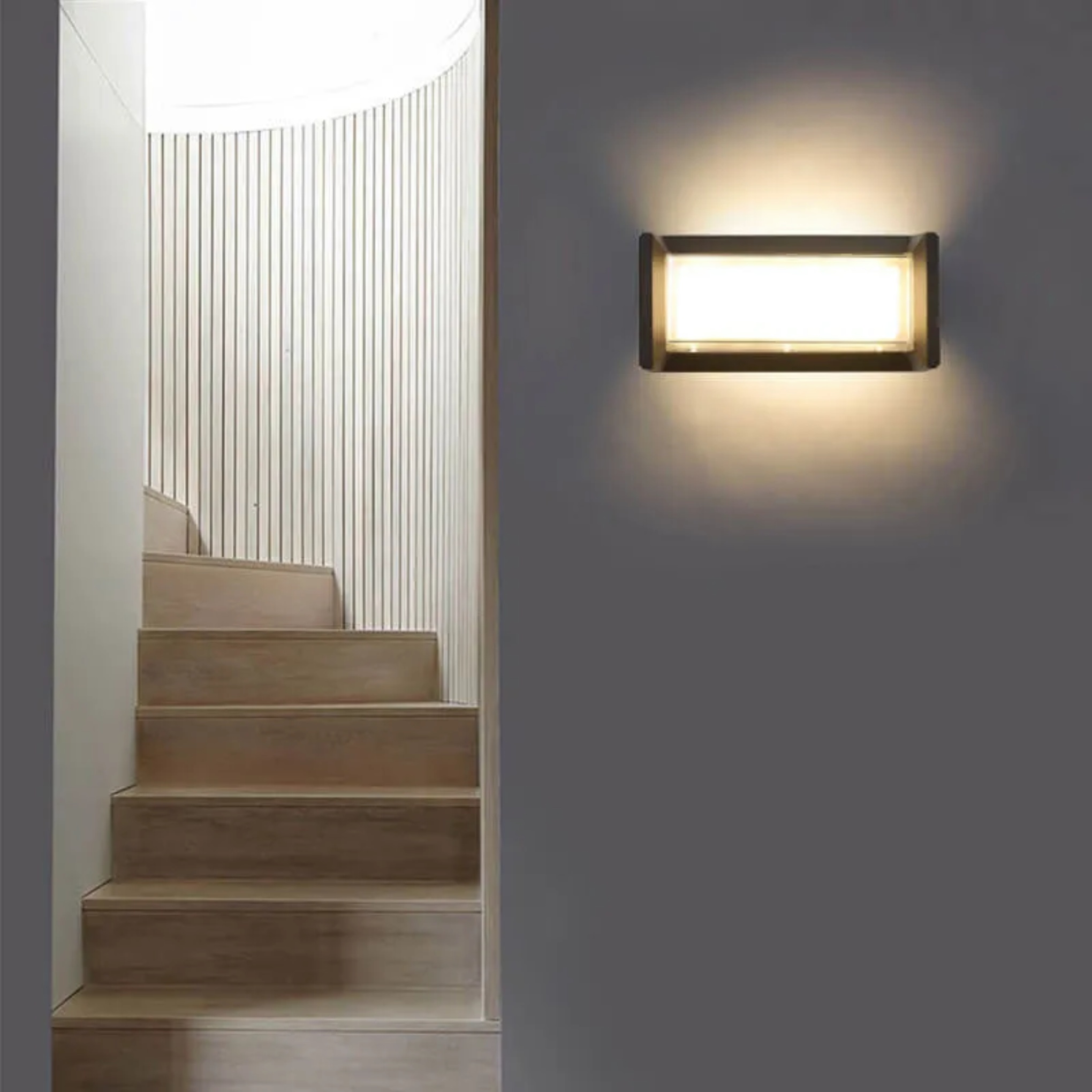Modern rectangular white wall sconces, Lighom — Warm White (3000K) / 110V-120V (US/CA)