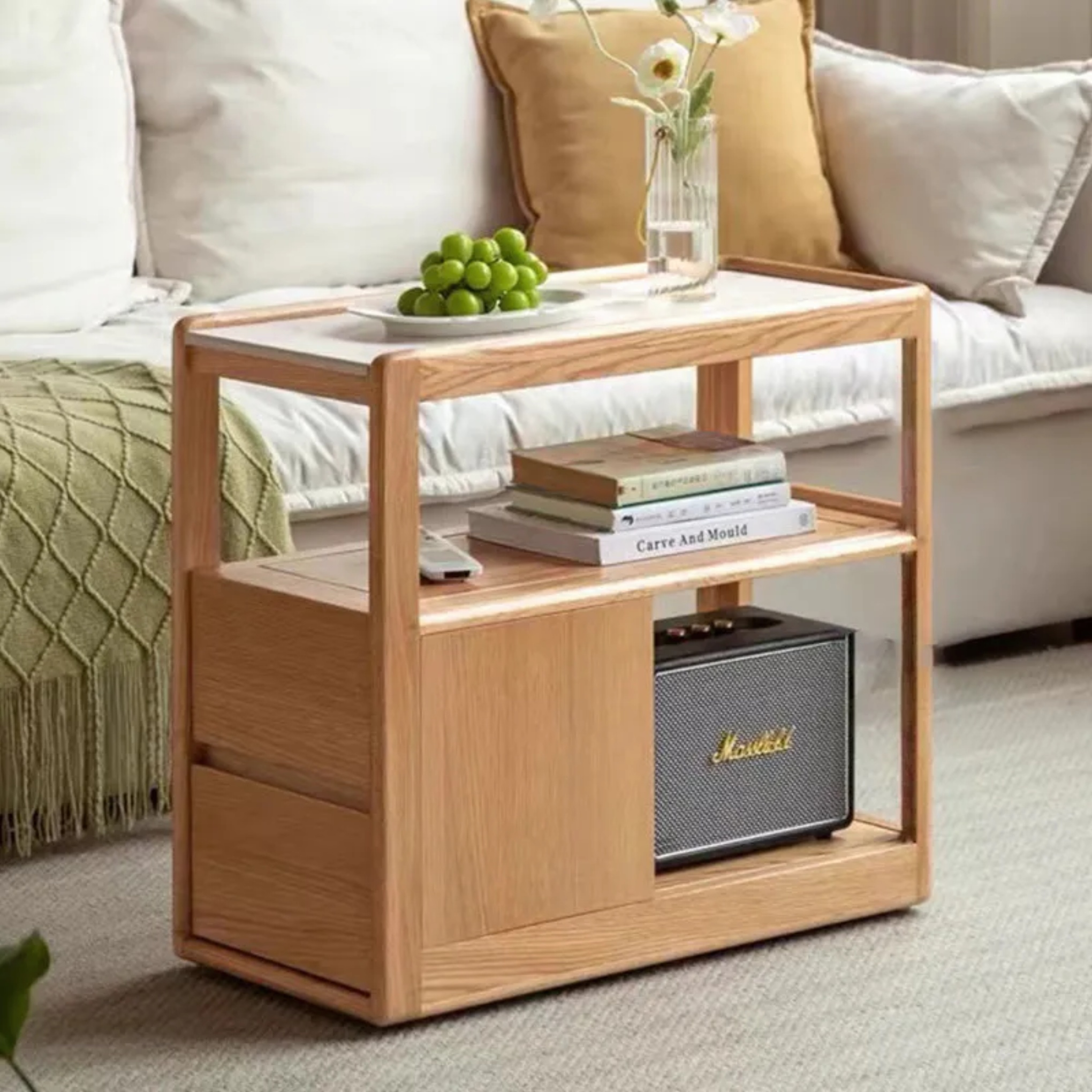 Board rock metal glass wood end & side tables for living room