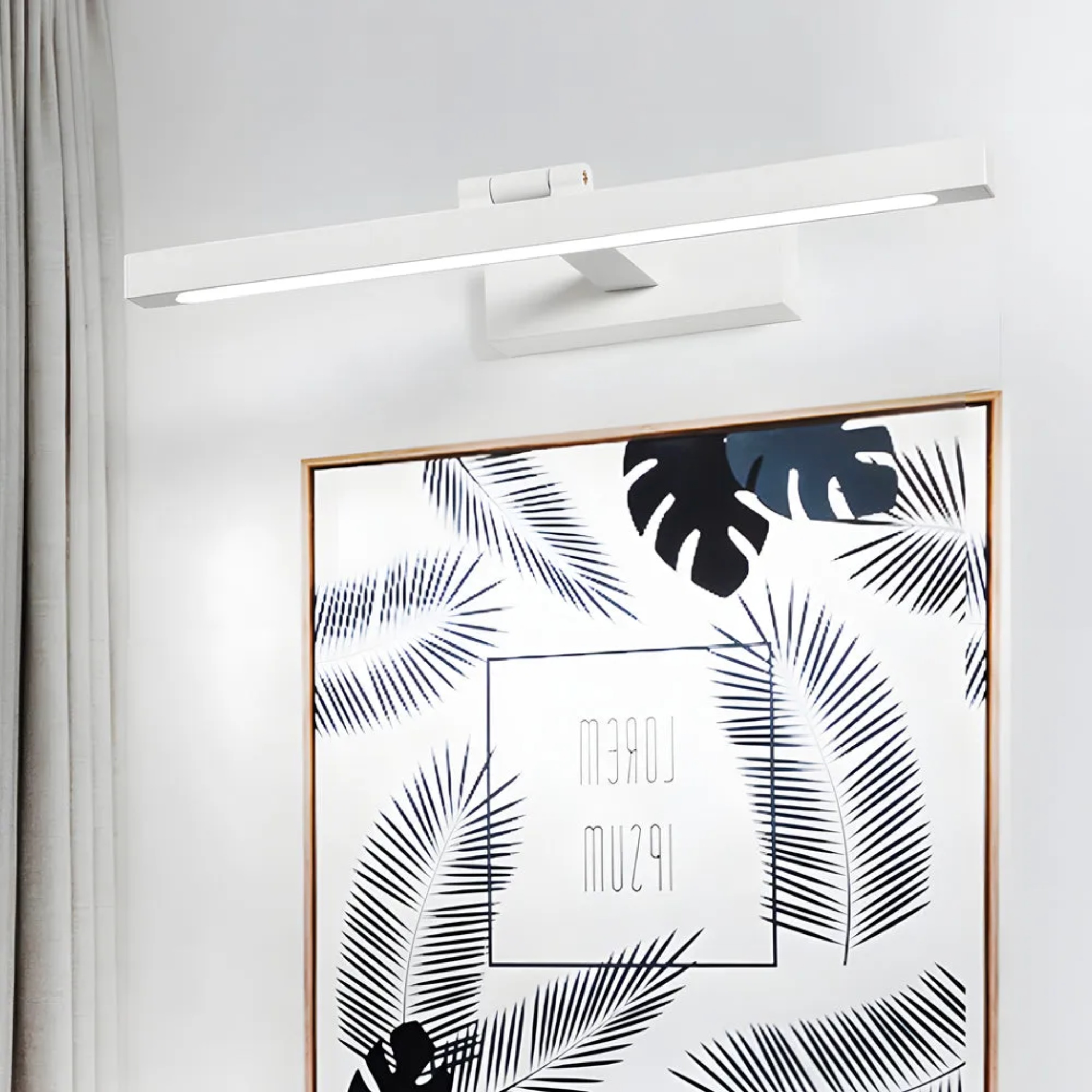 Lighom vanity rotatable metal picture lights for bathroom — 15.7" L x 6.3" H / Cool White (6000K) / White
