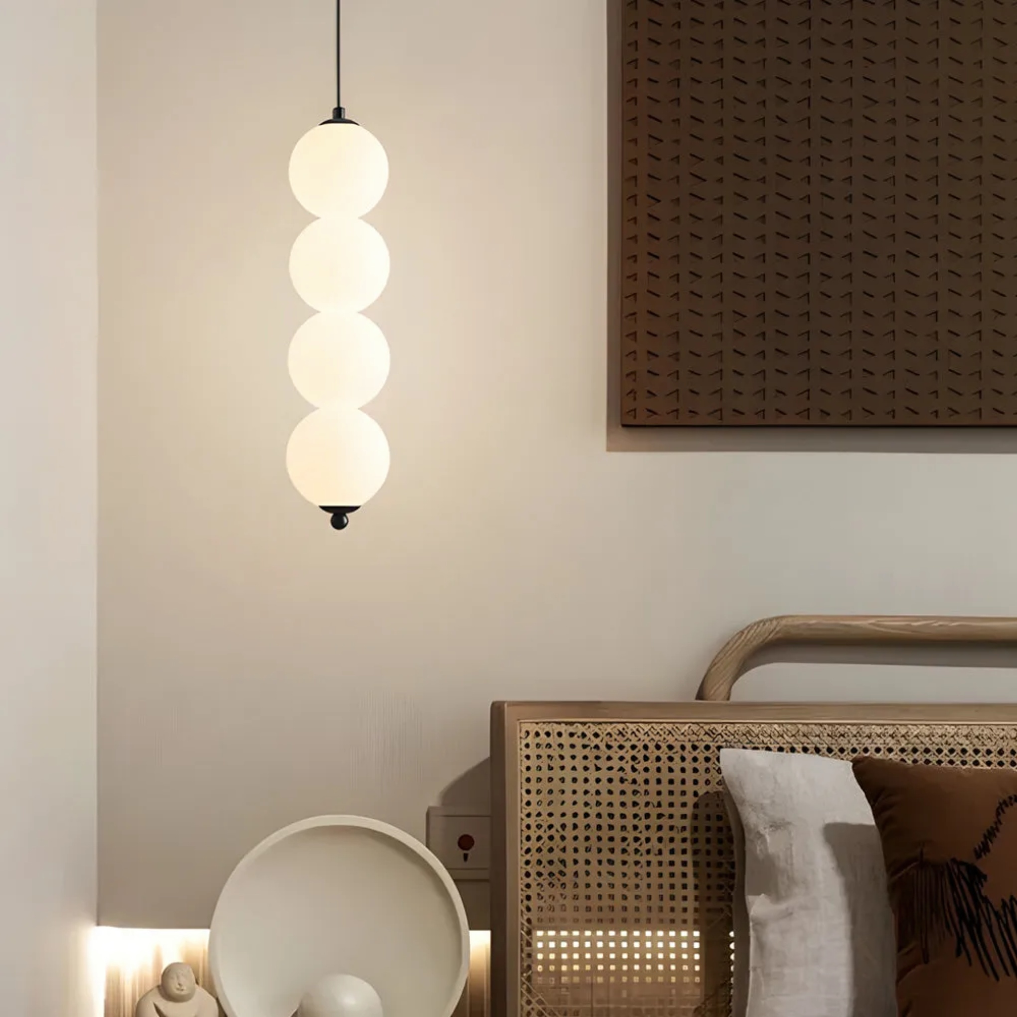 Lighom modern vertical ball black pendant lighting — Matte Black / 2-Light