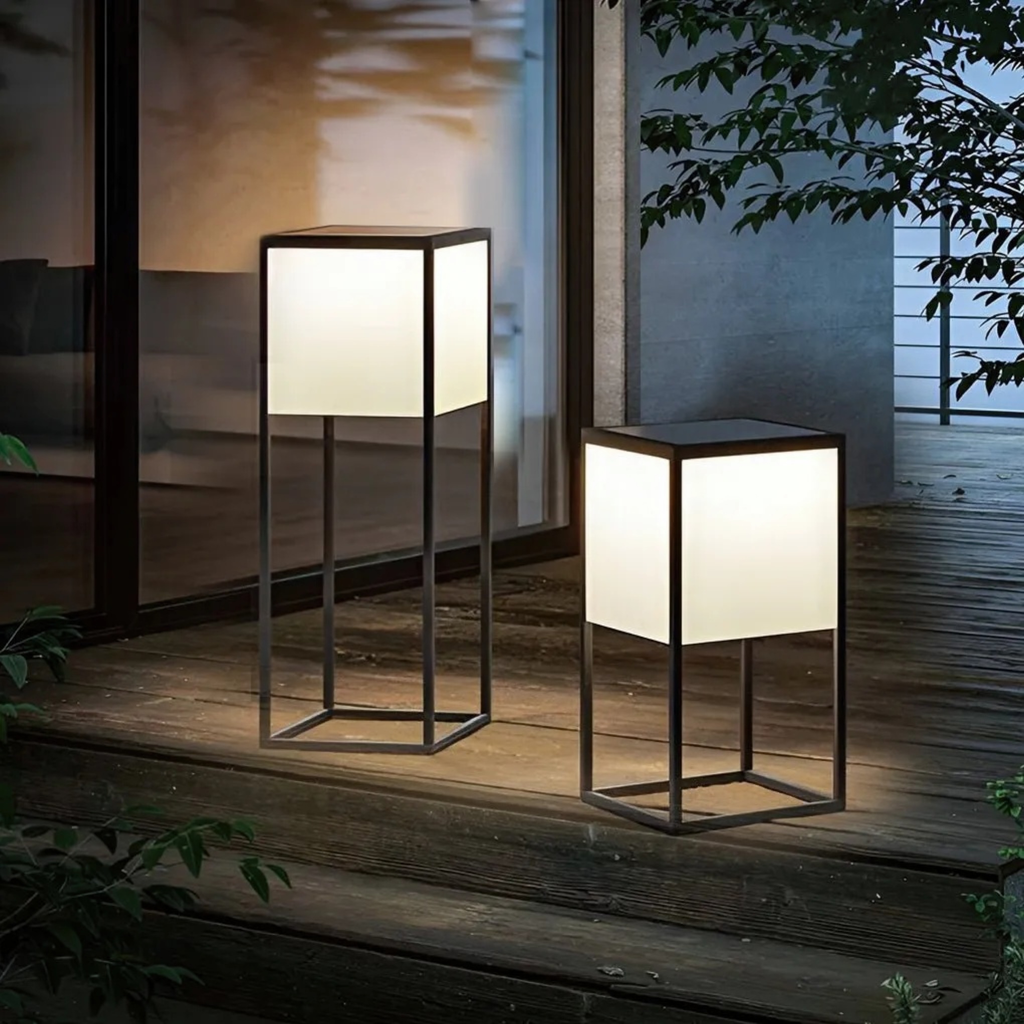 Industrial deck landscape lighting in synthetic — 19" / Solar / Set of 1